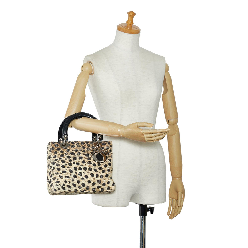 Dior Medium Cannage Leopard Print Lady Dior (SHG-Sbc9Zg)