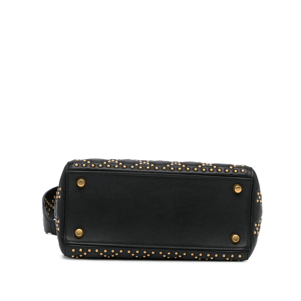 Dior Medium Cannage Supple Lady Dior Studded (SHG-3bDEMZ)