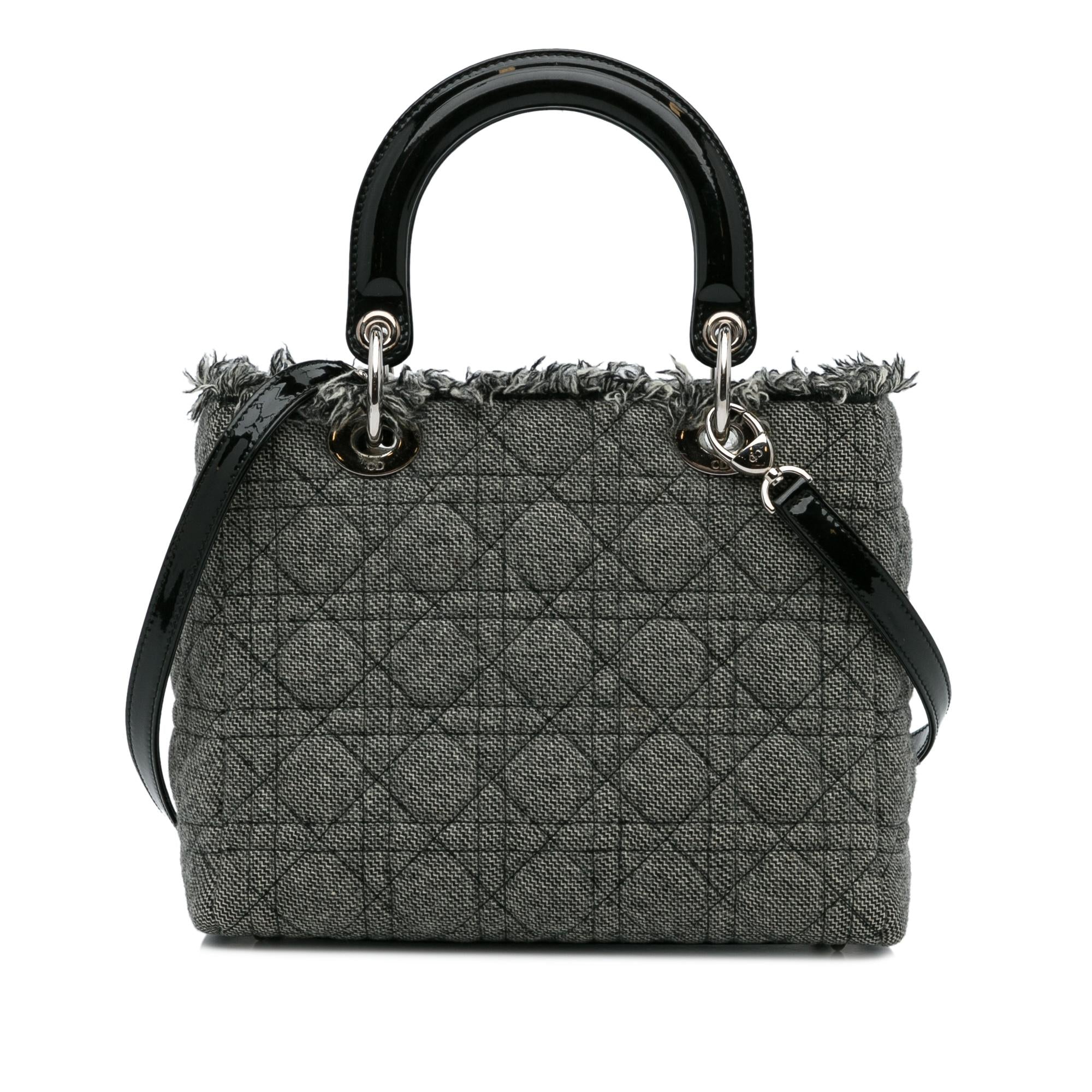 Dior Medium Cannage Tweed Lady Dior (SHG-7omg39)