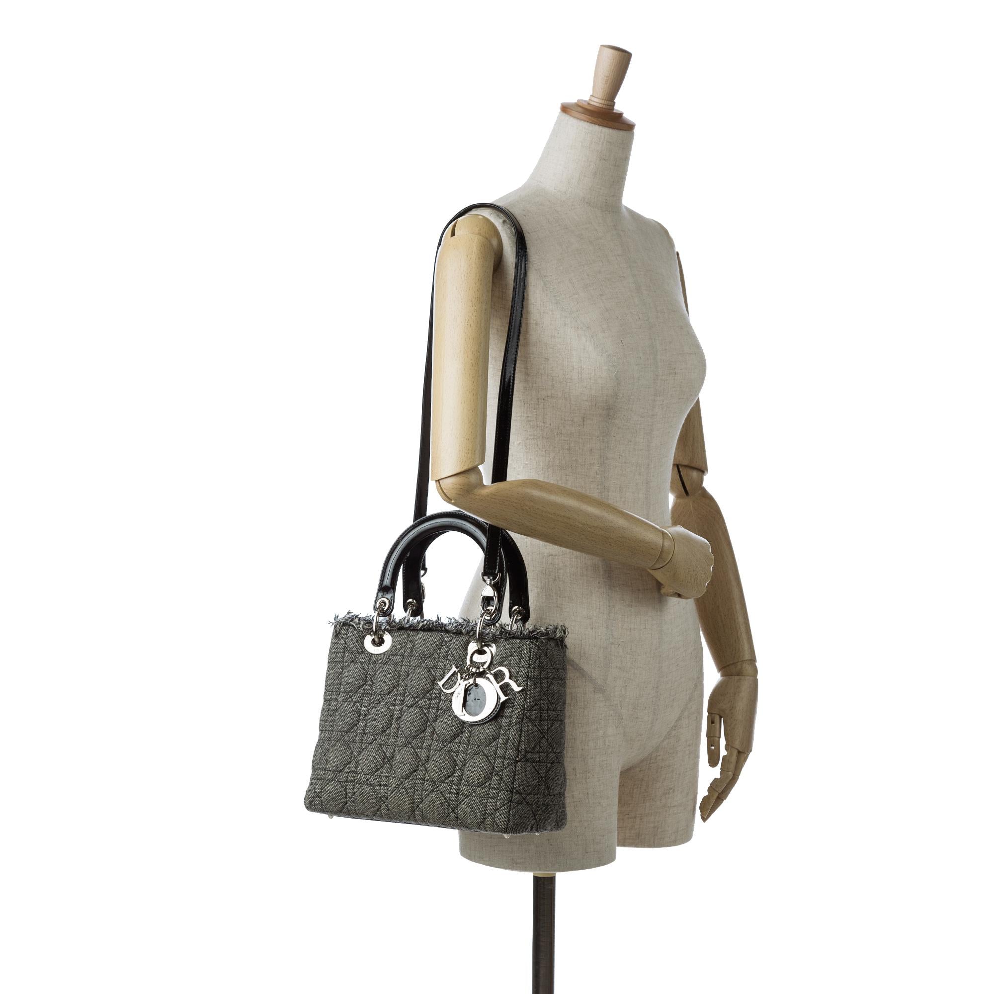 Dior Medium Cannage Tweed Lady Dior (SHG-7omg39)