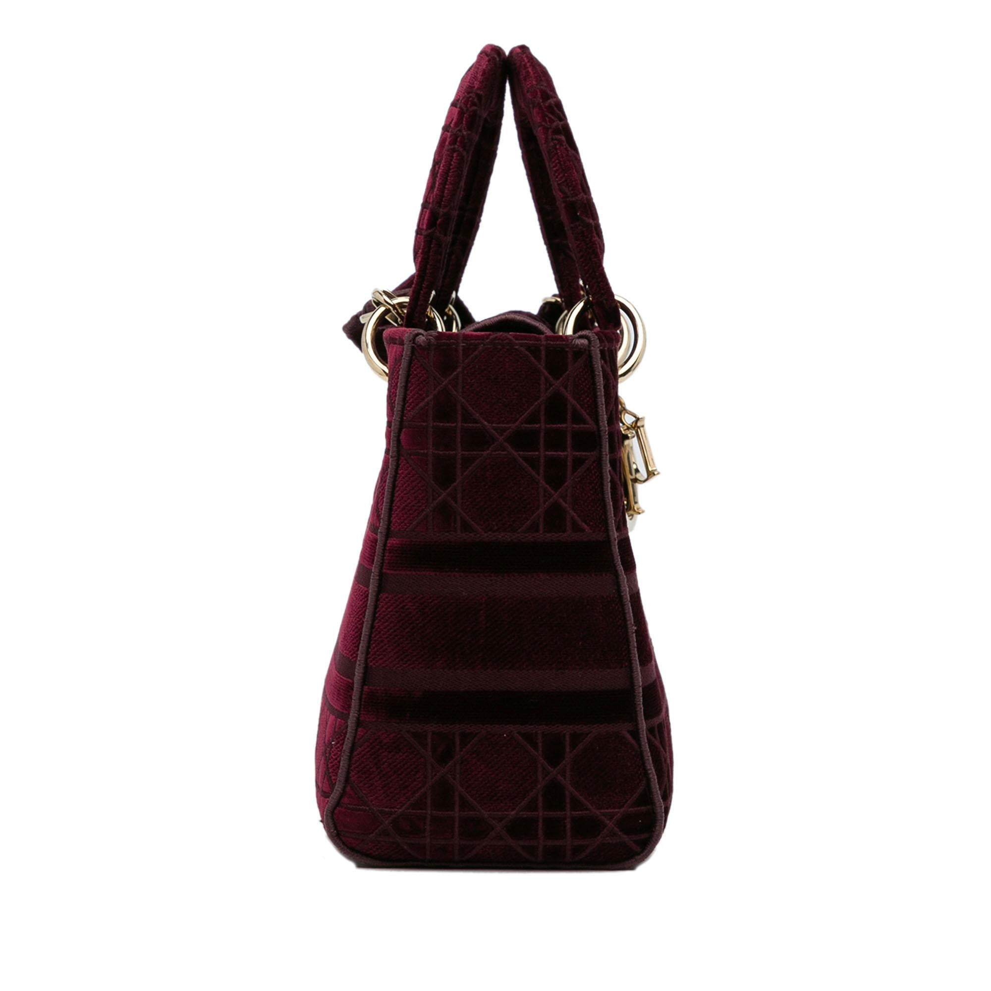 Dior Medium Cannage Velvet Lady D-Lite (SHG-bFIyia)