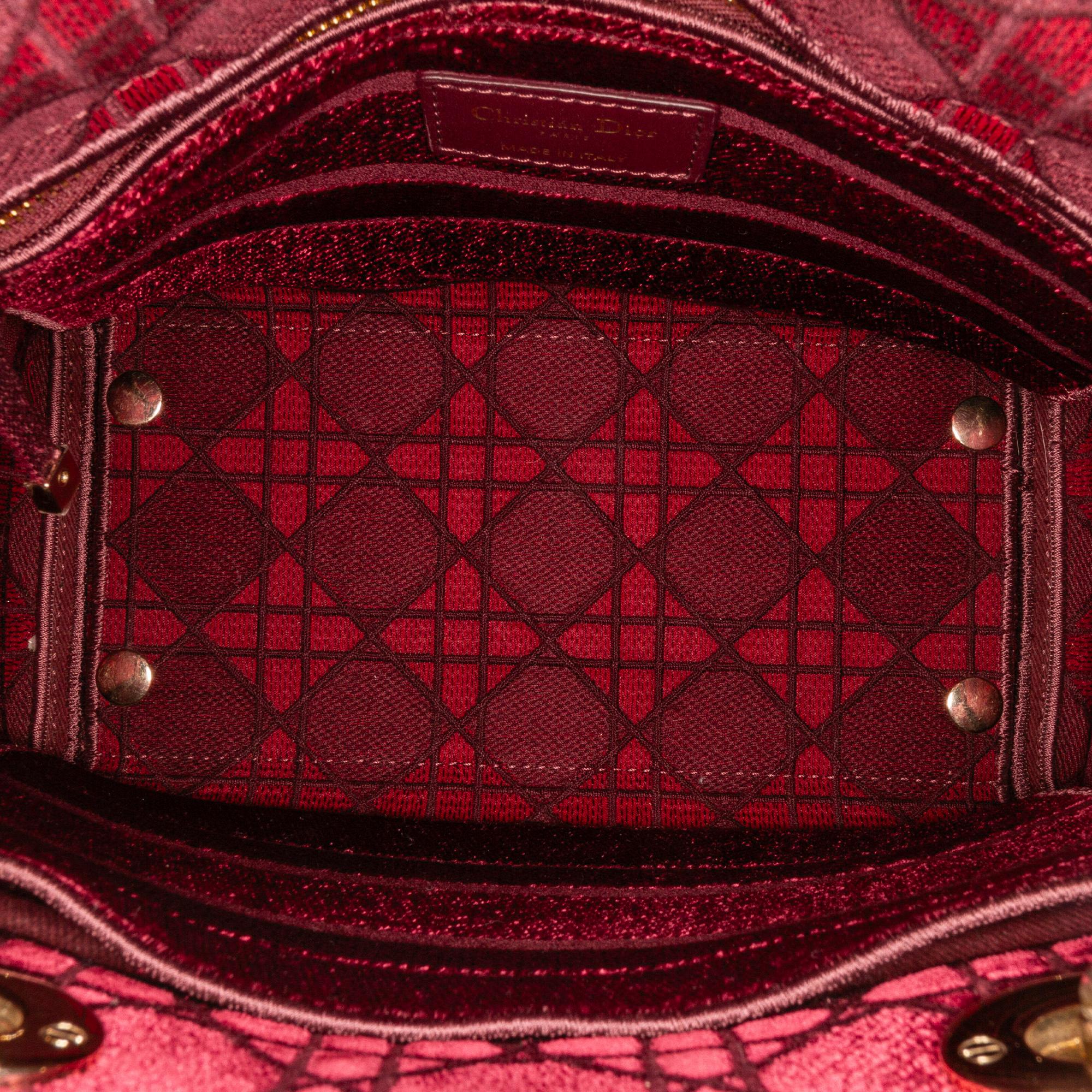 Dior Medium Cannage Velvet Lady D-Lite (SHG-bFIyia)