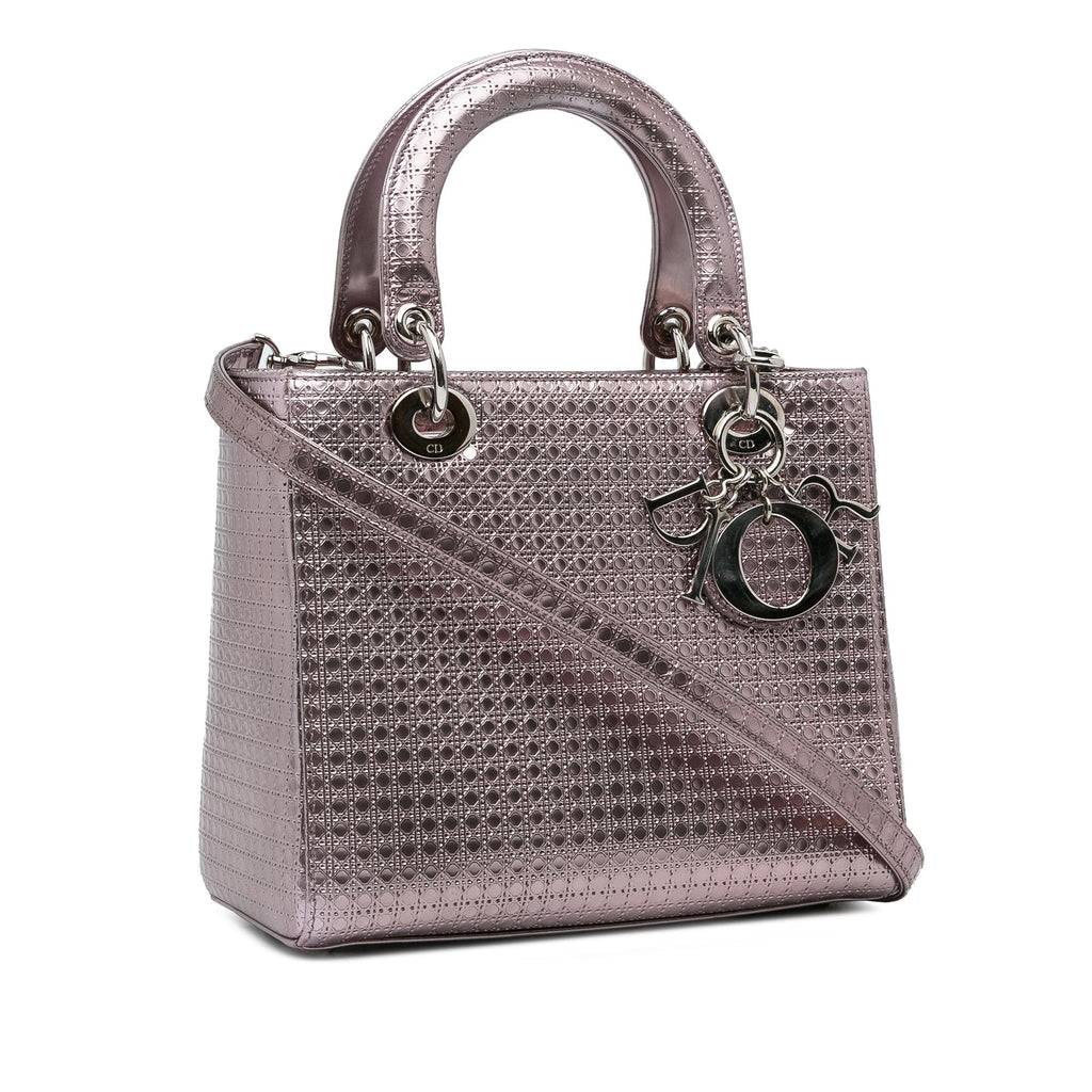 Dior Medium Metallic Microcannage Lady Dior (SHG-rFTqIT)