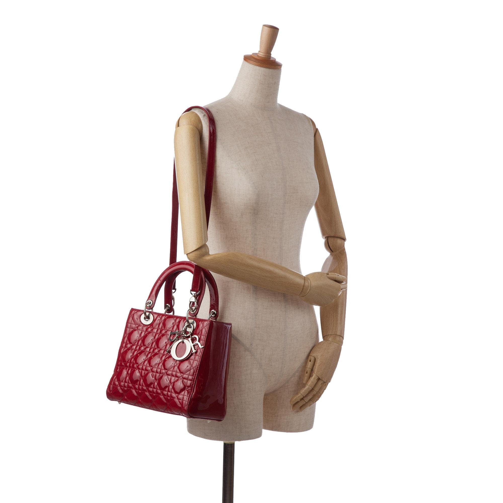 Dior Medium Patent Cannage Lady Dior (SHG-8YKOE0)