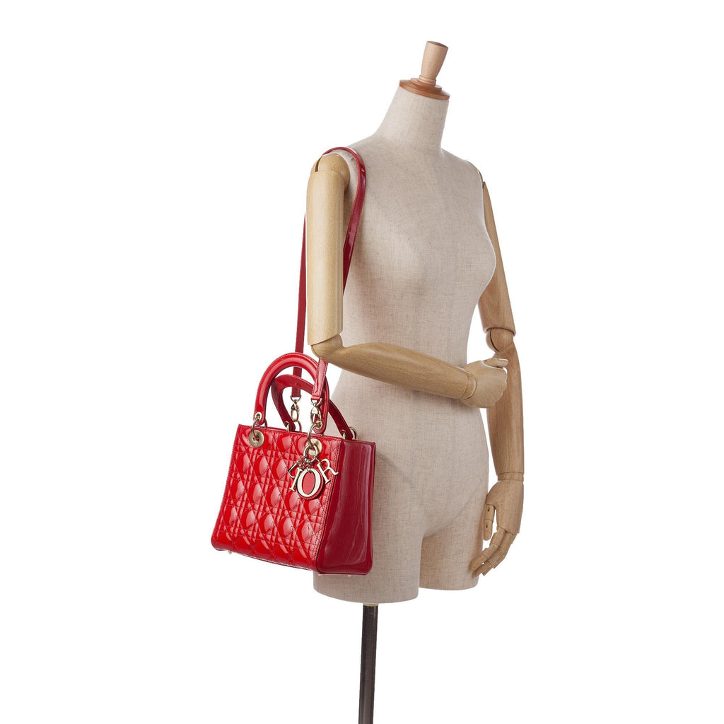 Dior Medium Patent Cannage Lady Dior (SHG-isb2sh)