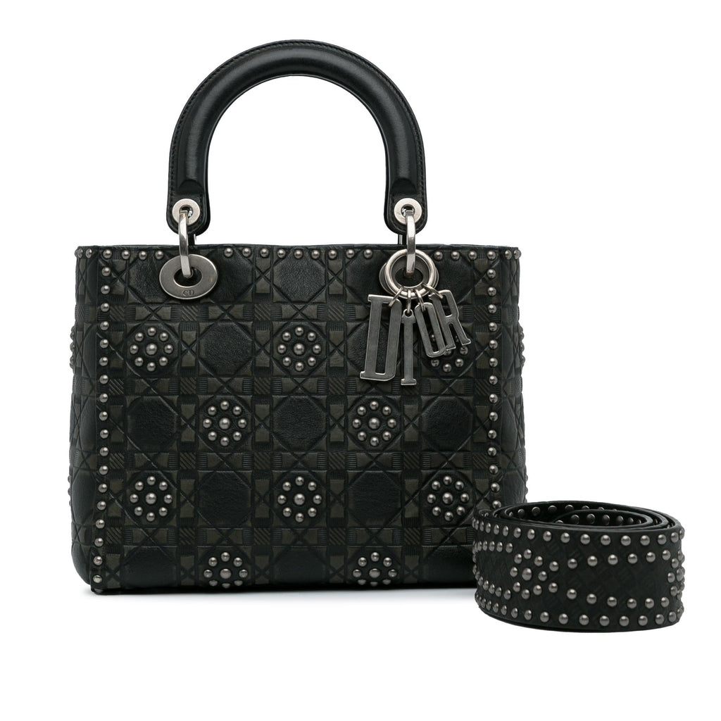 Dior Medium Studded Cannage Supple Lady Dior (SHG-SMh9P5)