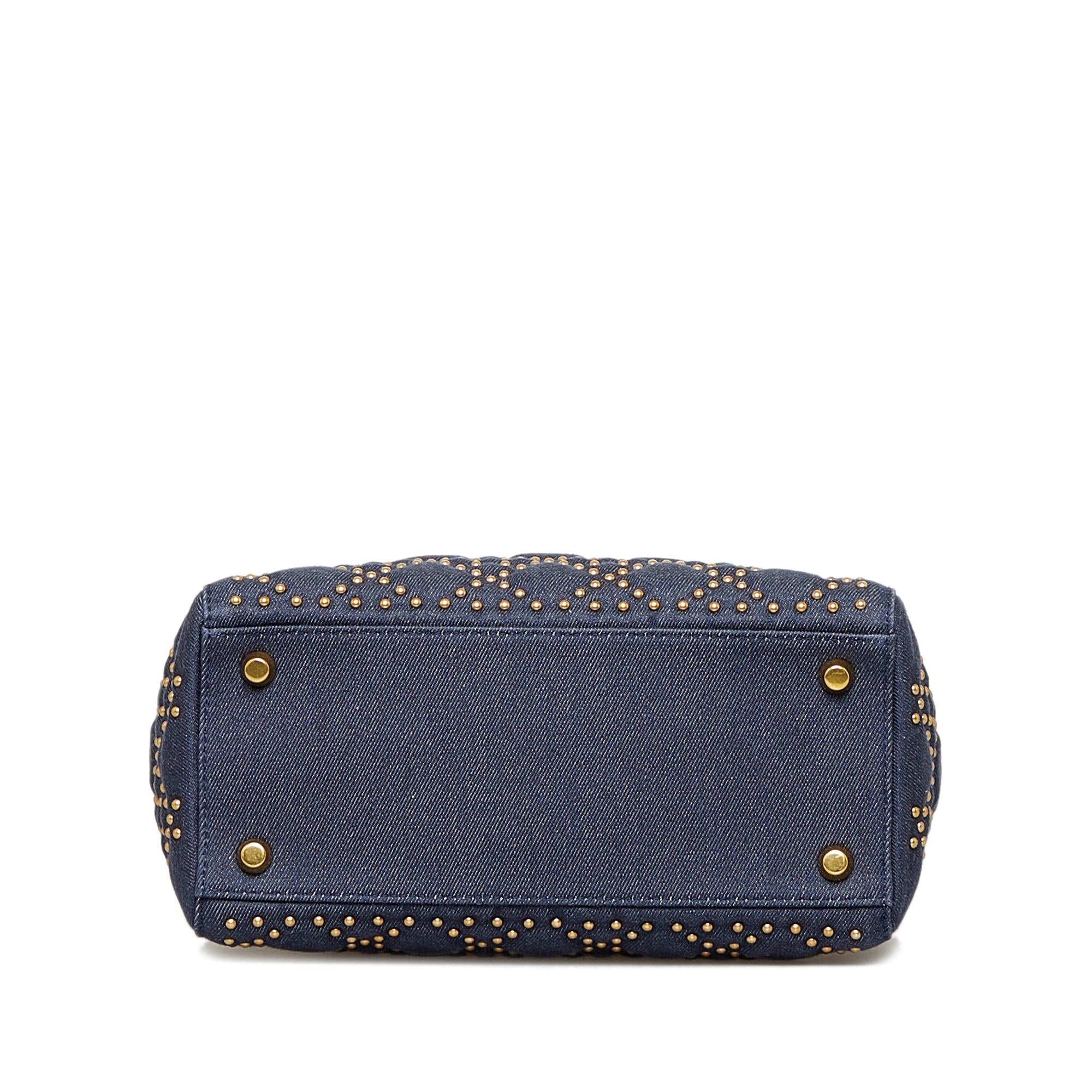 Dior Medium Studded Denim Supple Lady Dior (SHG-ol1tg3)