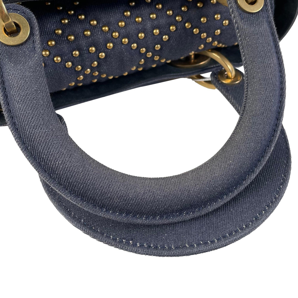 Dior Medium Studded Denim Supple Lady Dior (SHG-cNHN7T)