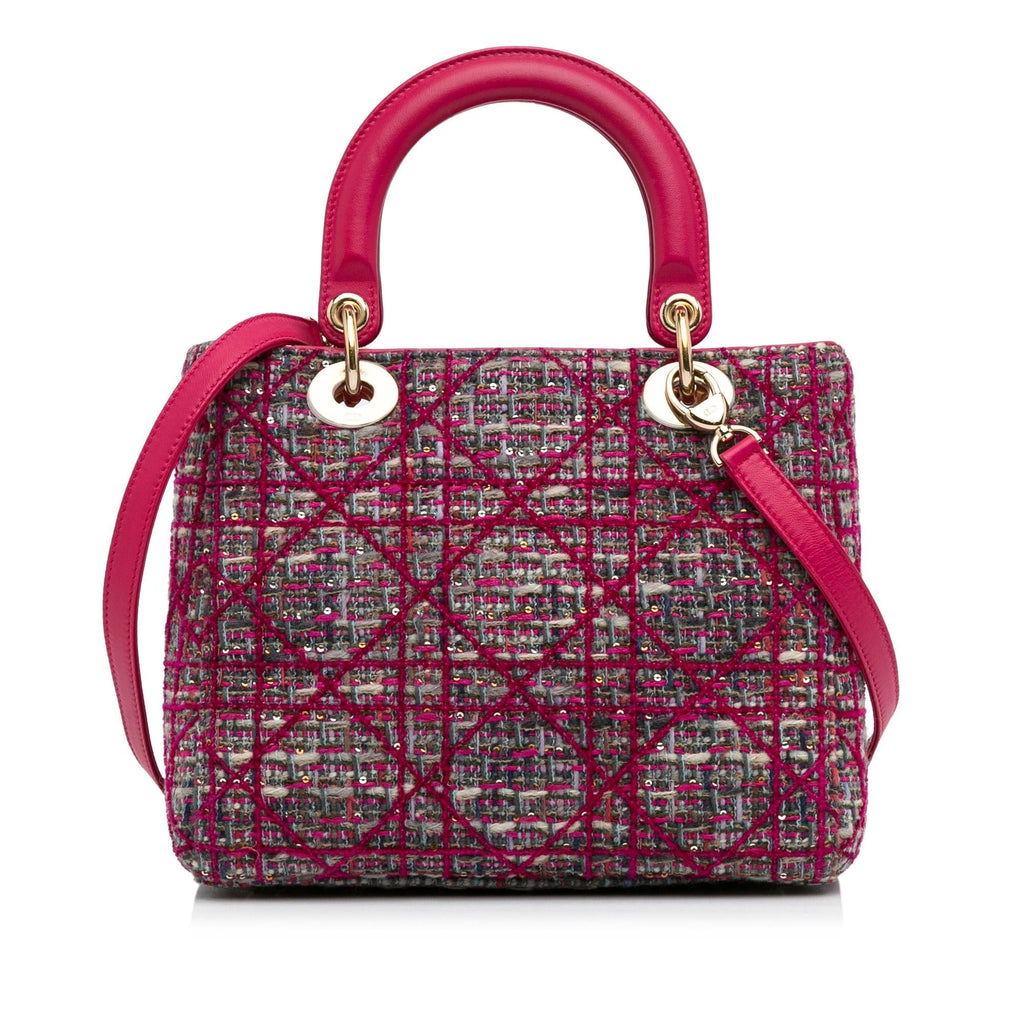Dior Medium Tweed Cannage Lady Dior (SHG-oxyzpX)