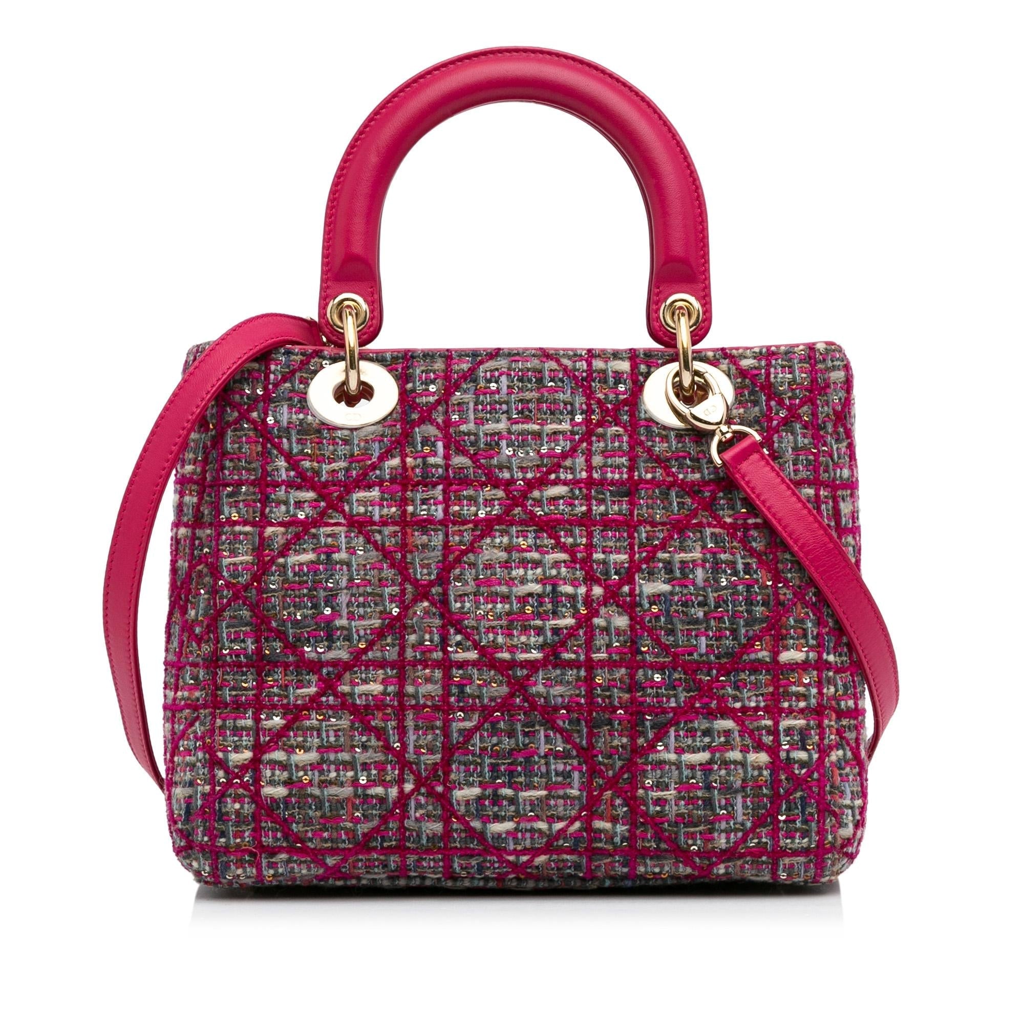 Dior Medium Tweed Cannage Lady Dior (SHG-oxyzpX)