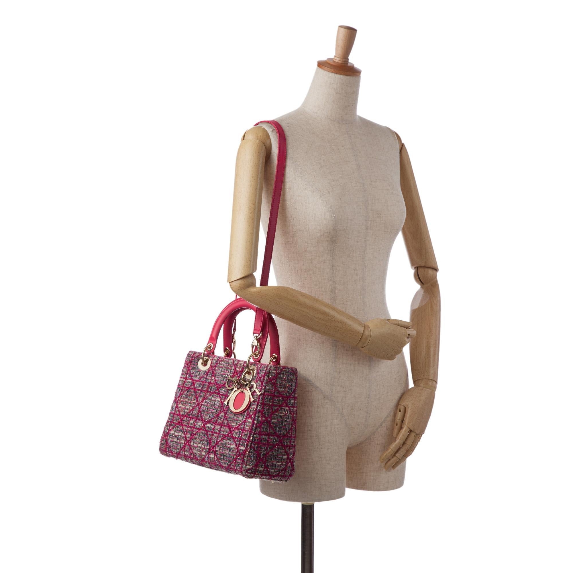 Dior Medium Tweed Cannage Lady Dior (SHG-oxyzpX)