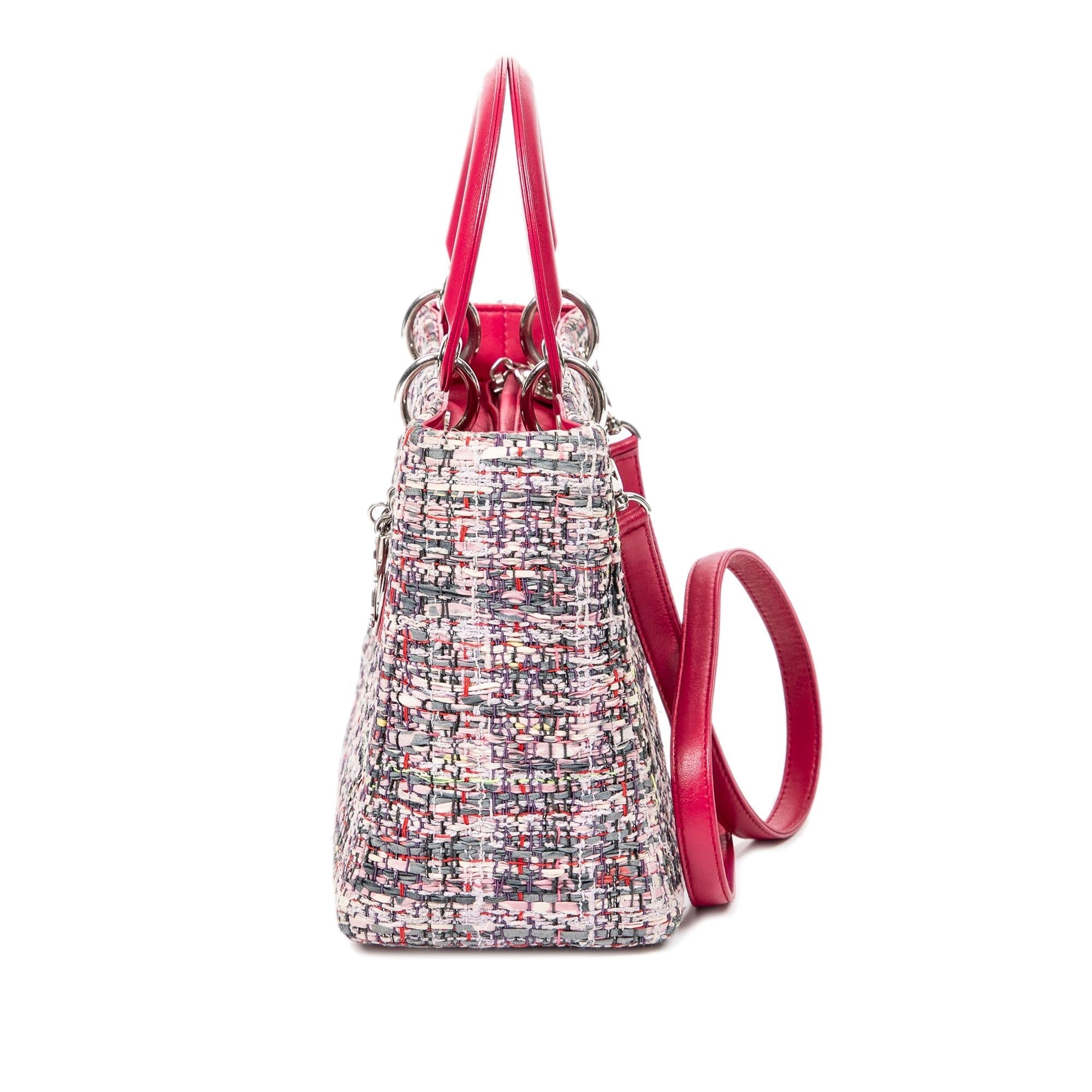 Dior Medium Tweed Lady Dior Satchel (SHG-8yJnUk)