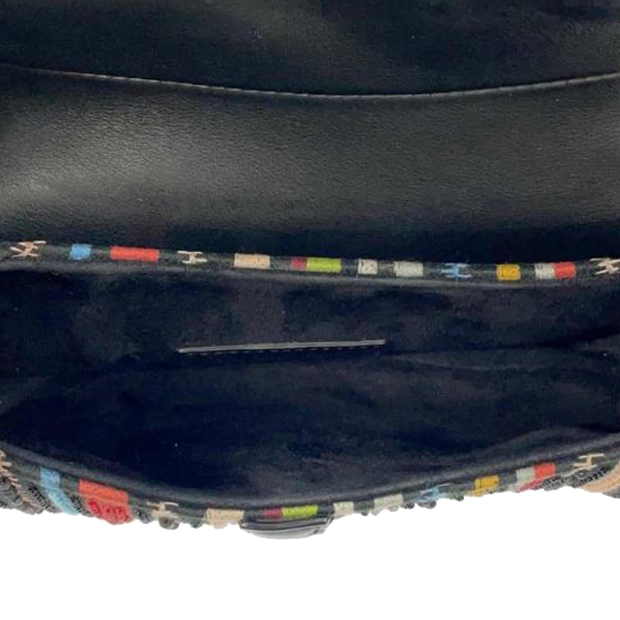 Dior Mini Beaded Canvas Striped Saddle (SHG-uTwXUN)