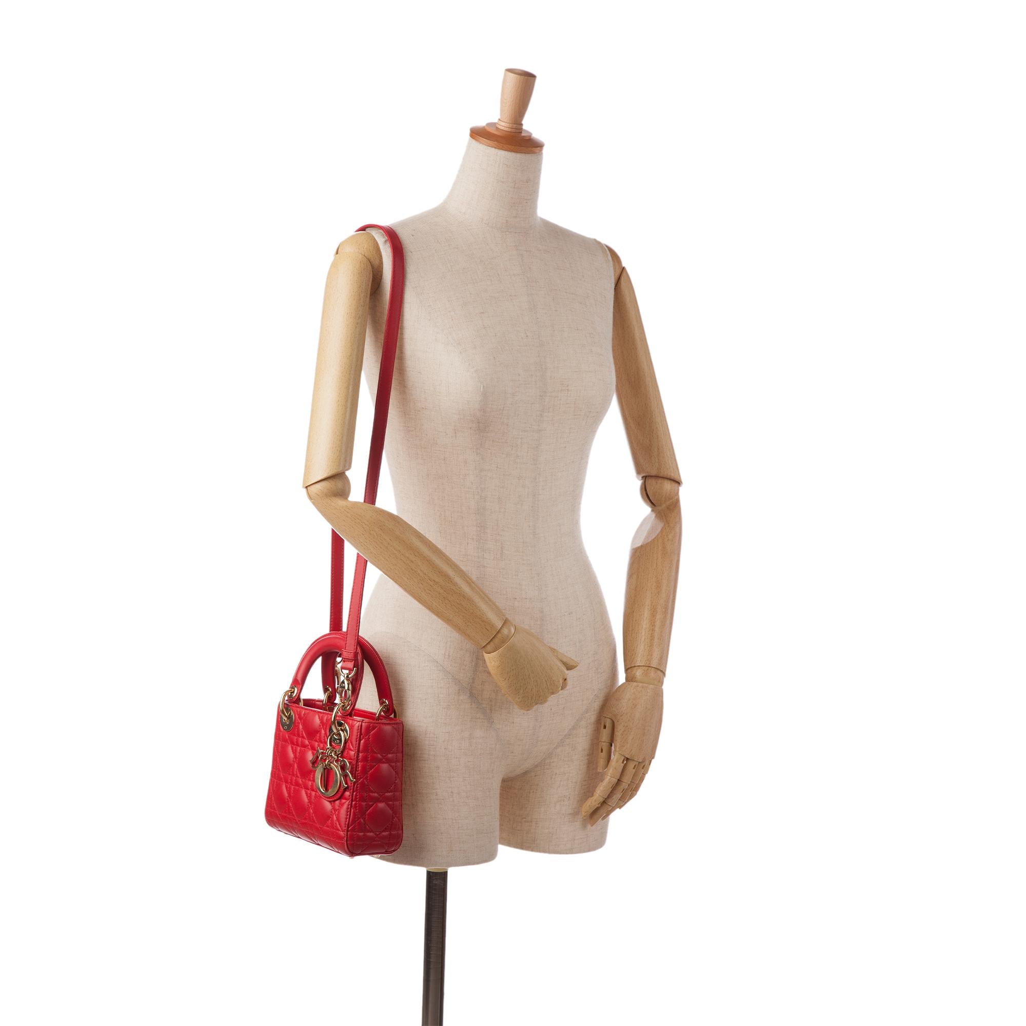 Dior Mini Cannage Lambskin Lady Dior (SHG-JGcyRi)