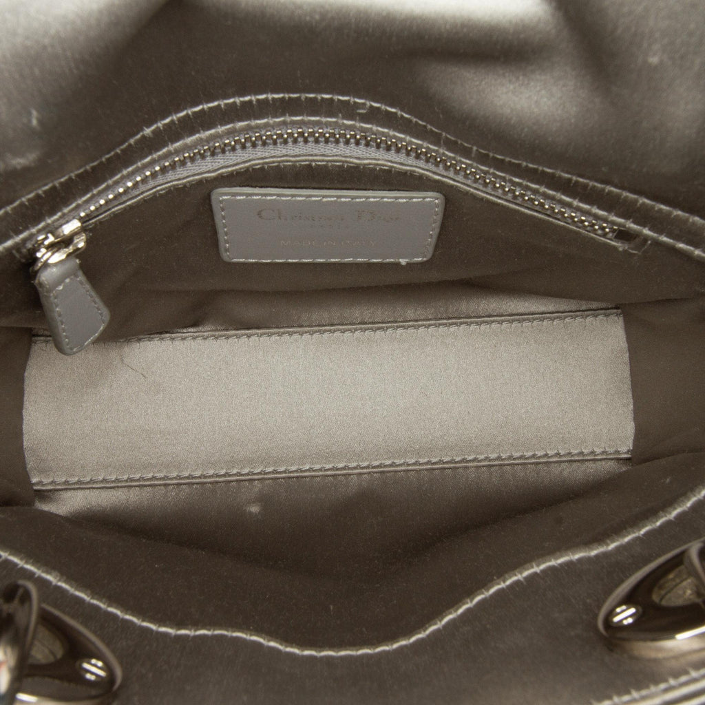 Dior Mini Crystal-Embellished Satin Lady Dior (SHG-s77LCa)