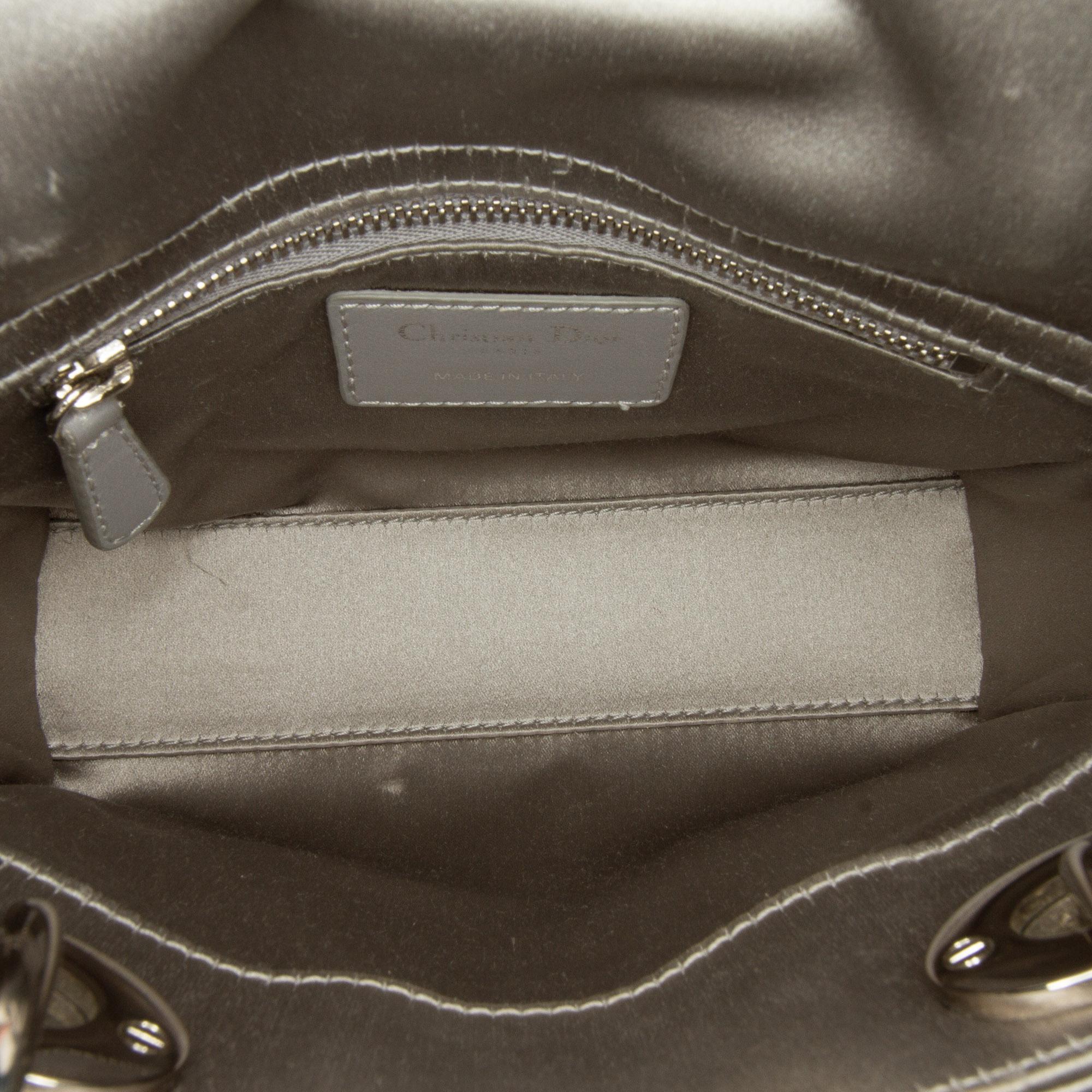 Dior Mini Crystal-Embellished Satin Lady Dior (SHG-s77LCa)