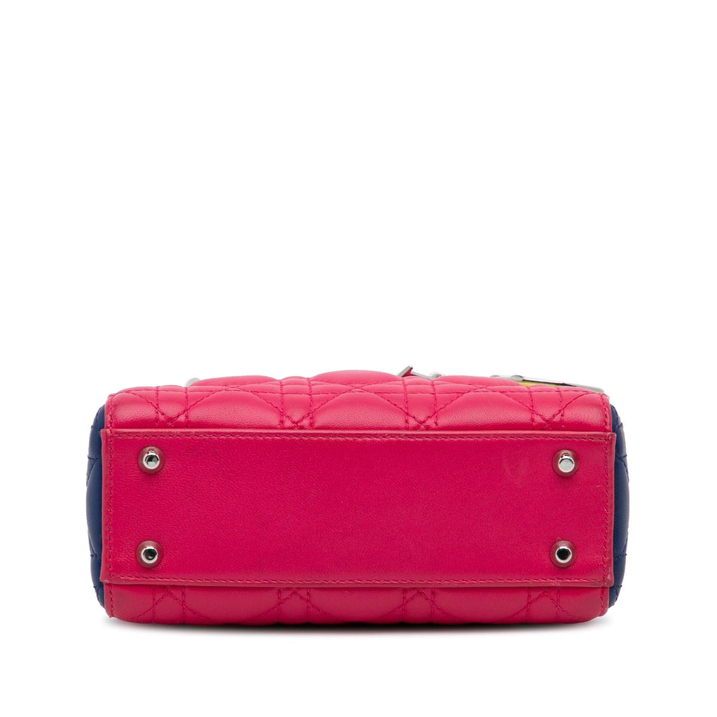 Dior Mini Lambskin Cannage Lady Dior Tricolor (SHG-mXgK8D)