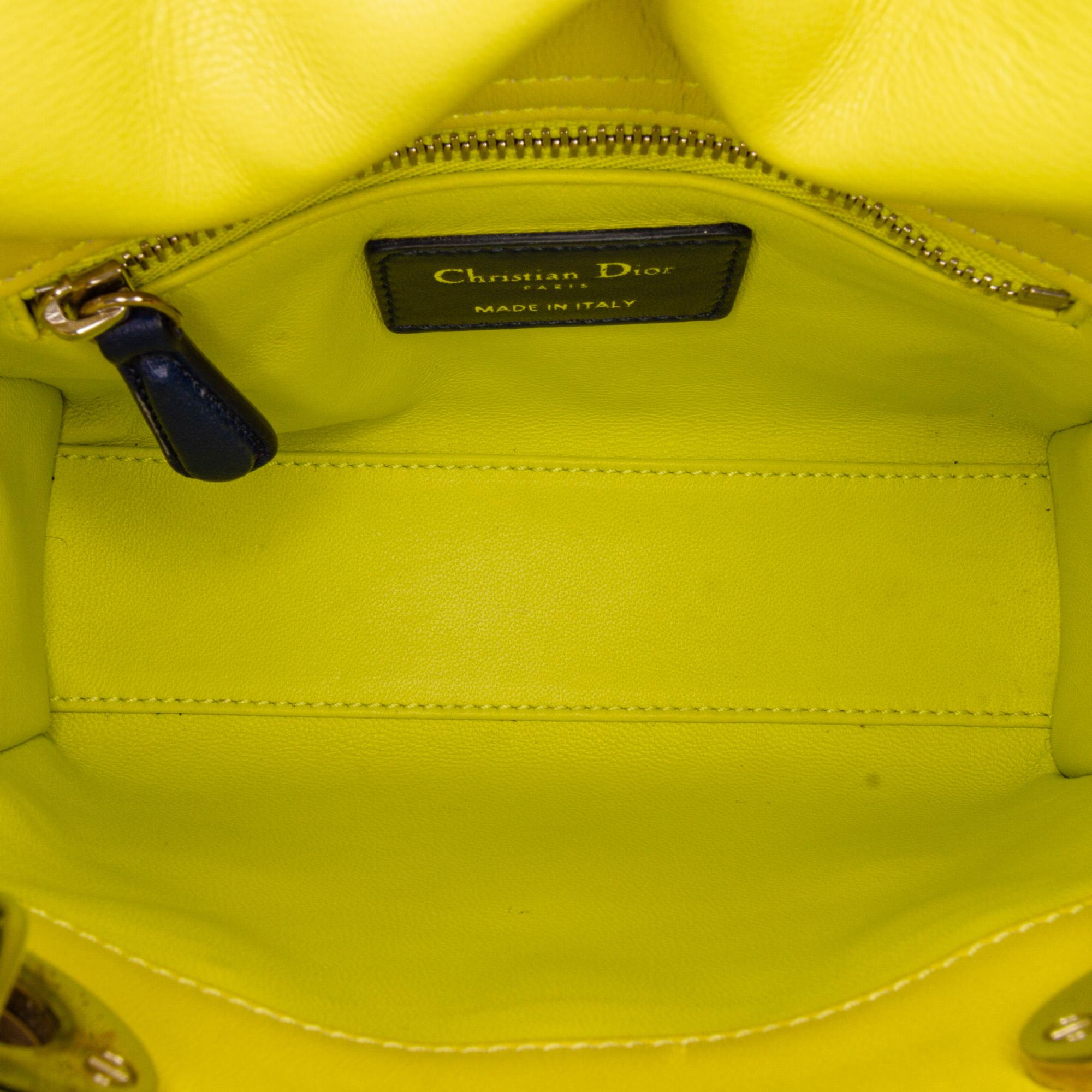Dior Mini Lambskin Cannage Lady Dior Tricolor (SHG-mXgK8D)