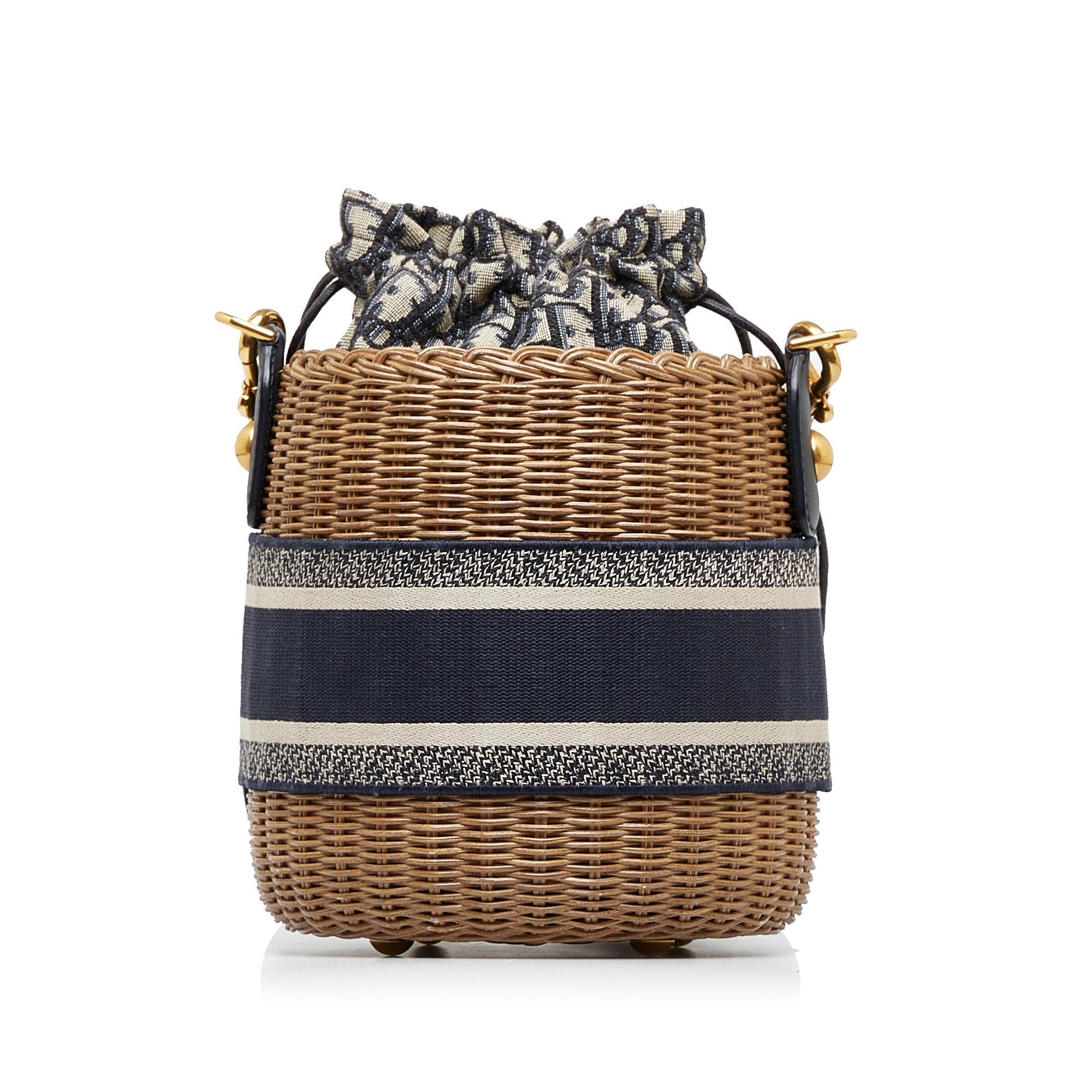 Dior Oblique Wicker Bucket Bag (SHG-o1Sr1Y)