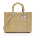 Dior Patent Leather Lady Dior Large Tote (SHF-XrH1n0)