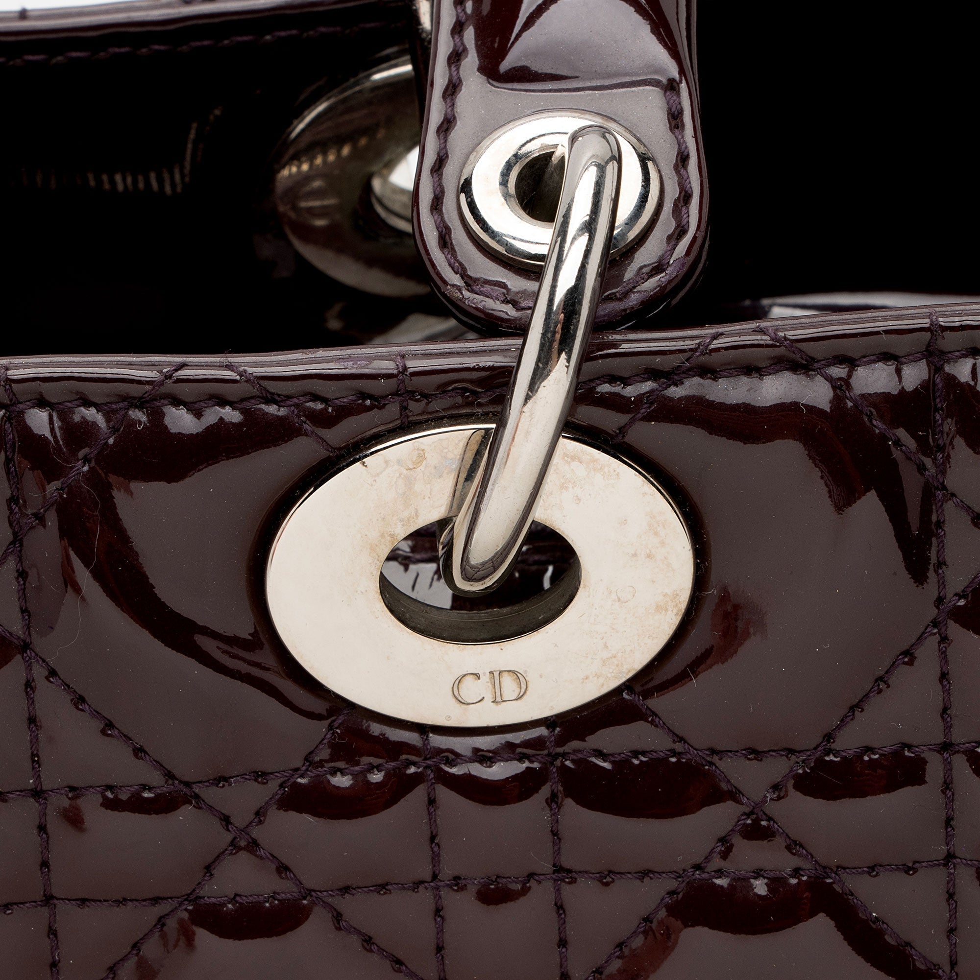 Dior Patent Leather Lady Dior Large Tote (SHF-5trAE8)