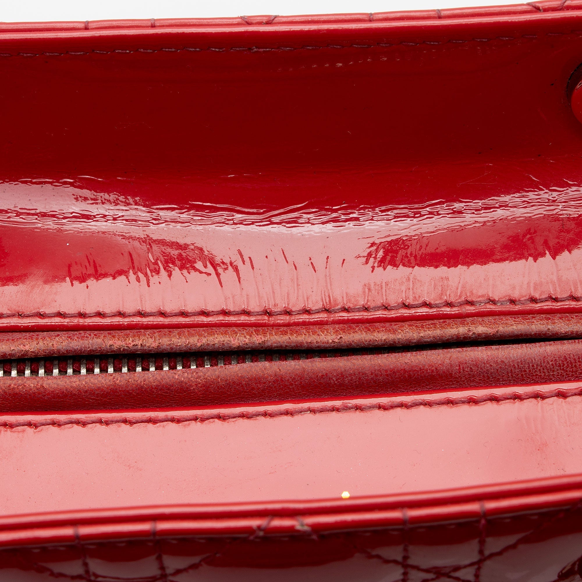 Dior Patent Leather Lady Dior Large Tote (SHF-Fvh4jH)
