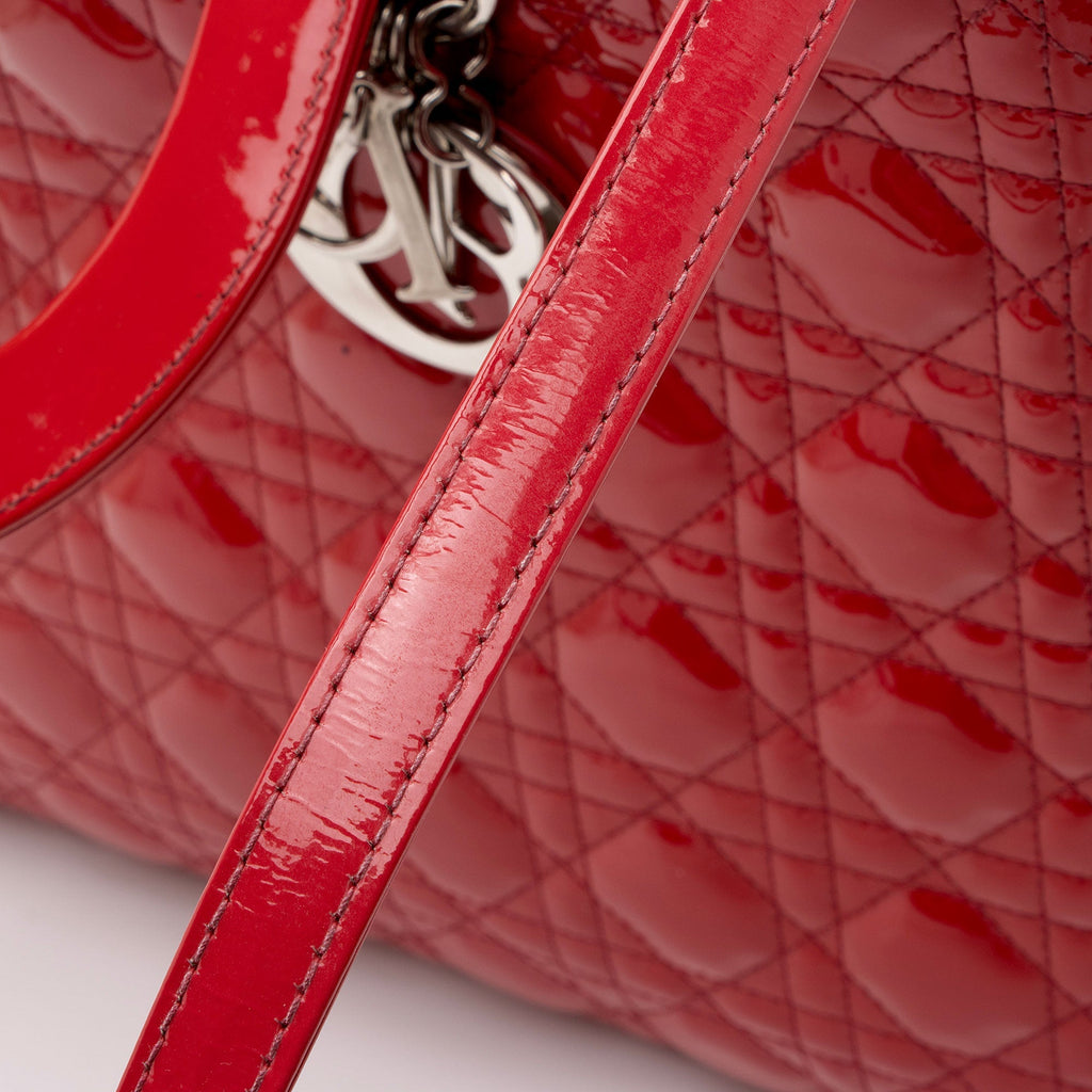 Dior Patent Leather Lady Dior Large Tote (SHF-Fvh4jH)