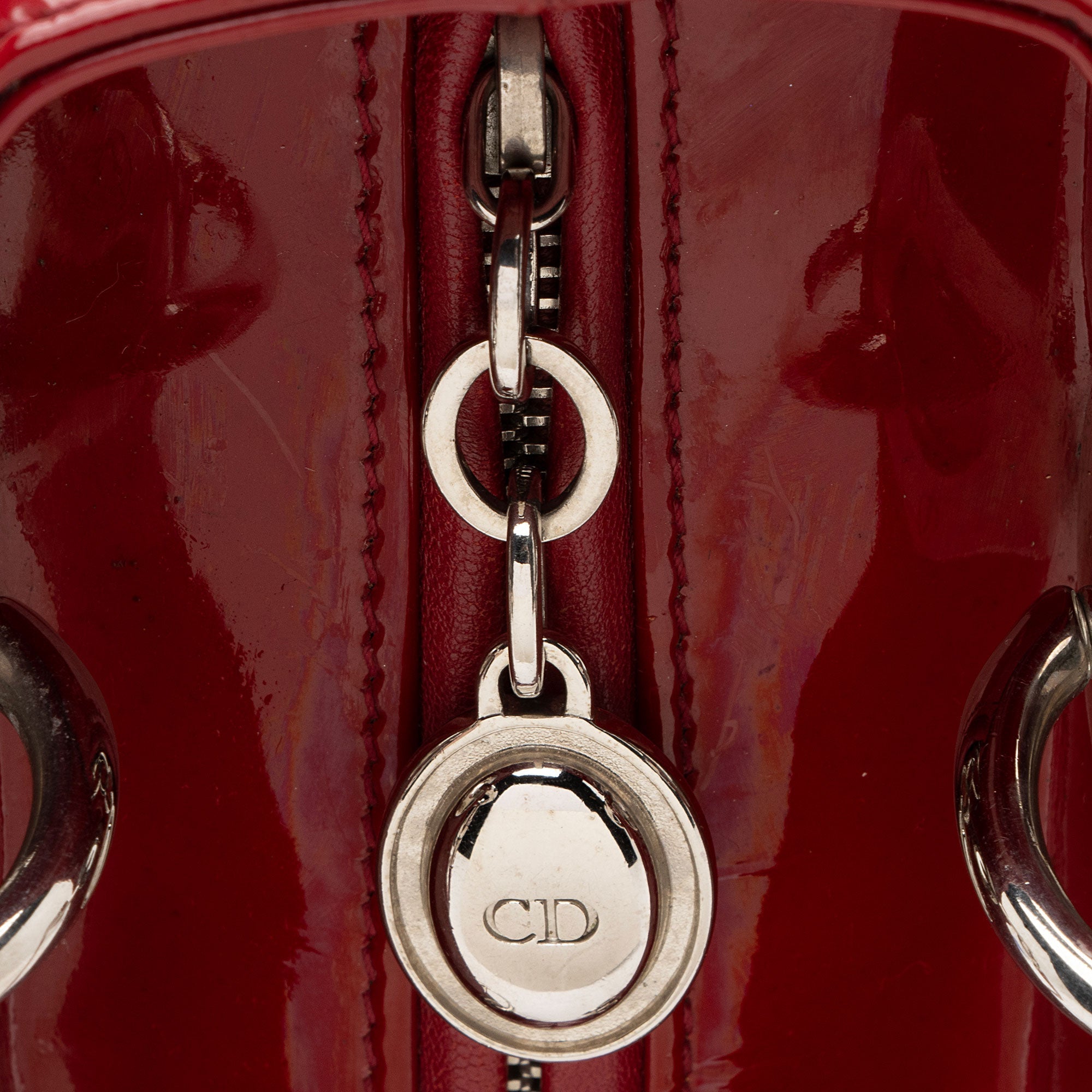 Dior Patent Leather Lady Dior Medium Tote (SHF-KM7Orb)