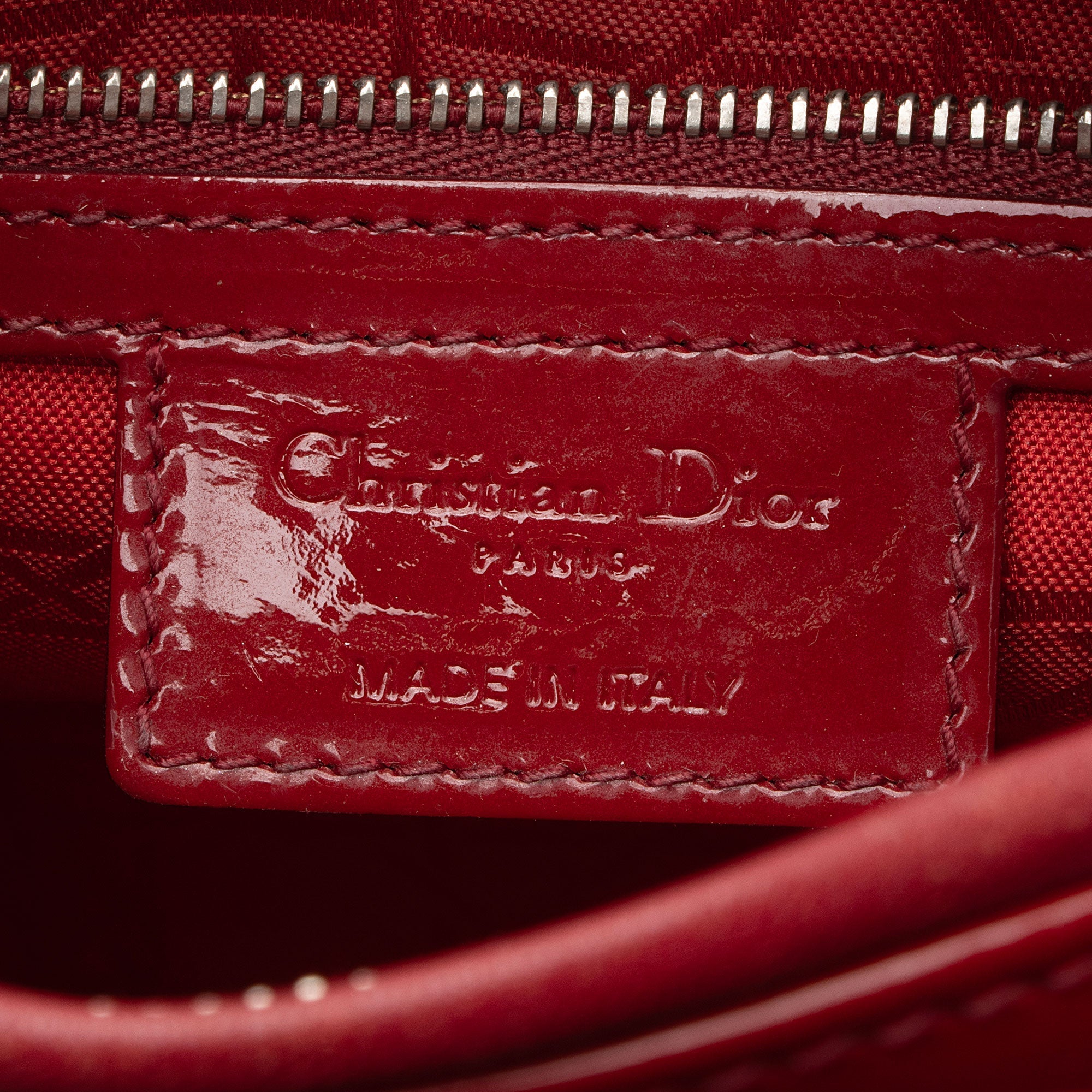 Dior Patent Leather Lady Dior Medium Tote (SHF-KM7Orb)