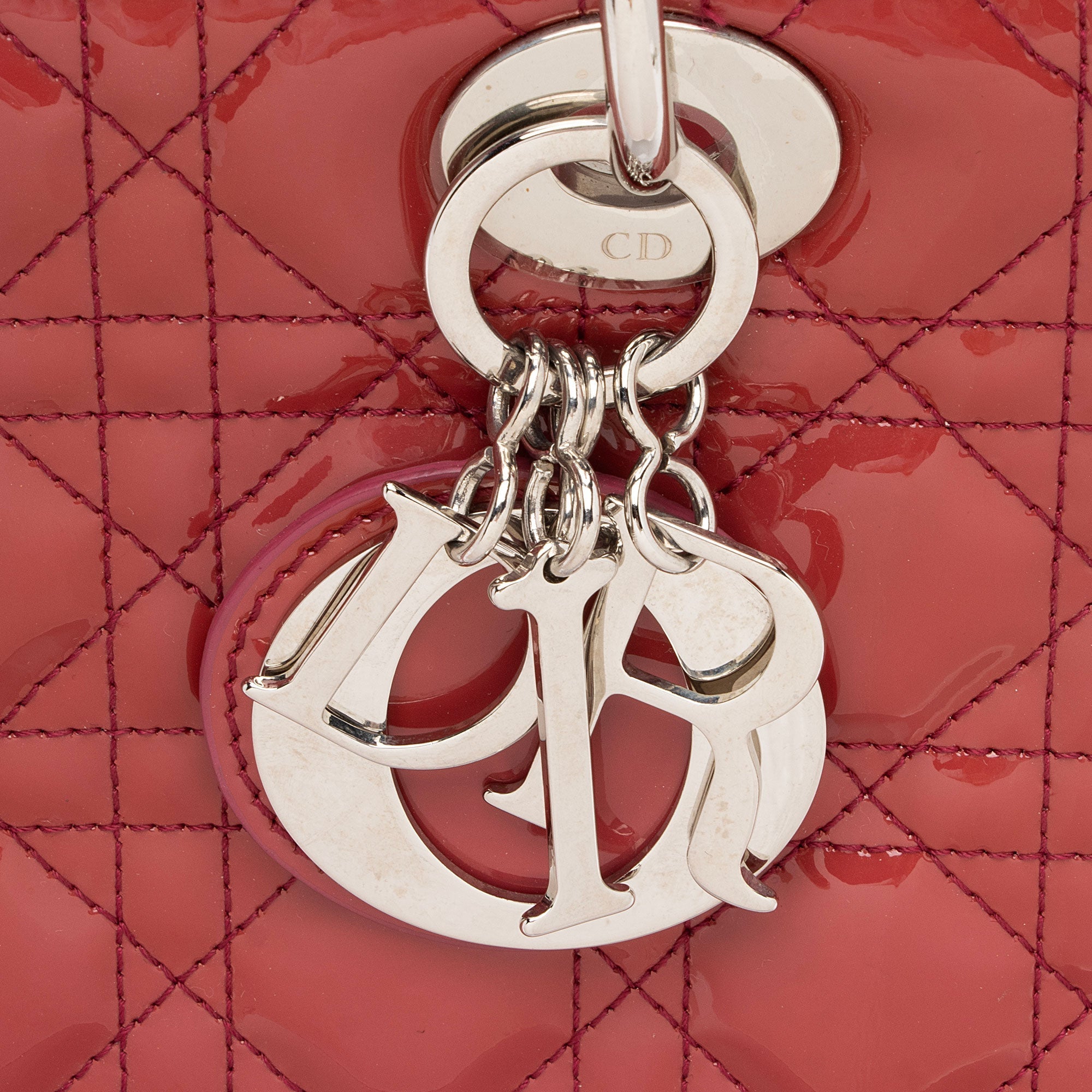 Dior Patent Leather Lady Dior Medium Tote (SHF-9SFjWH)