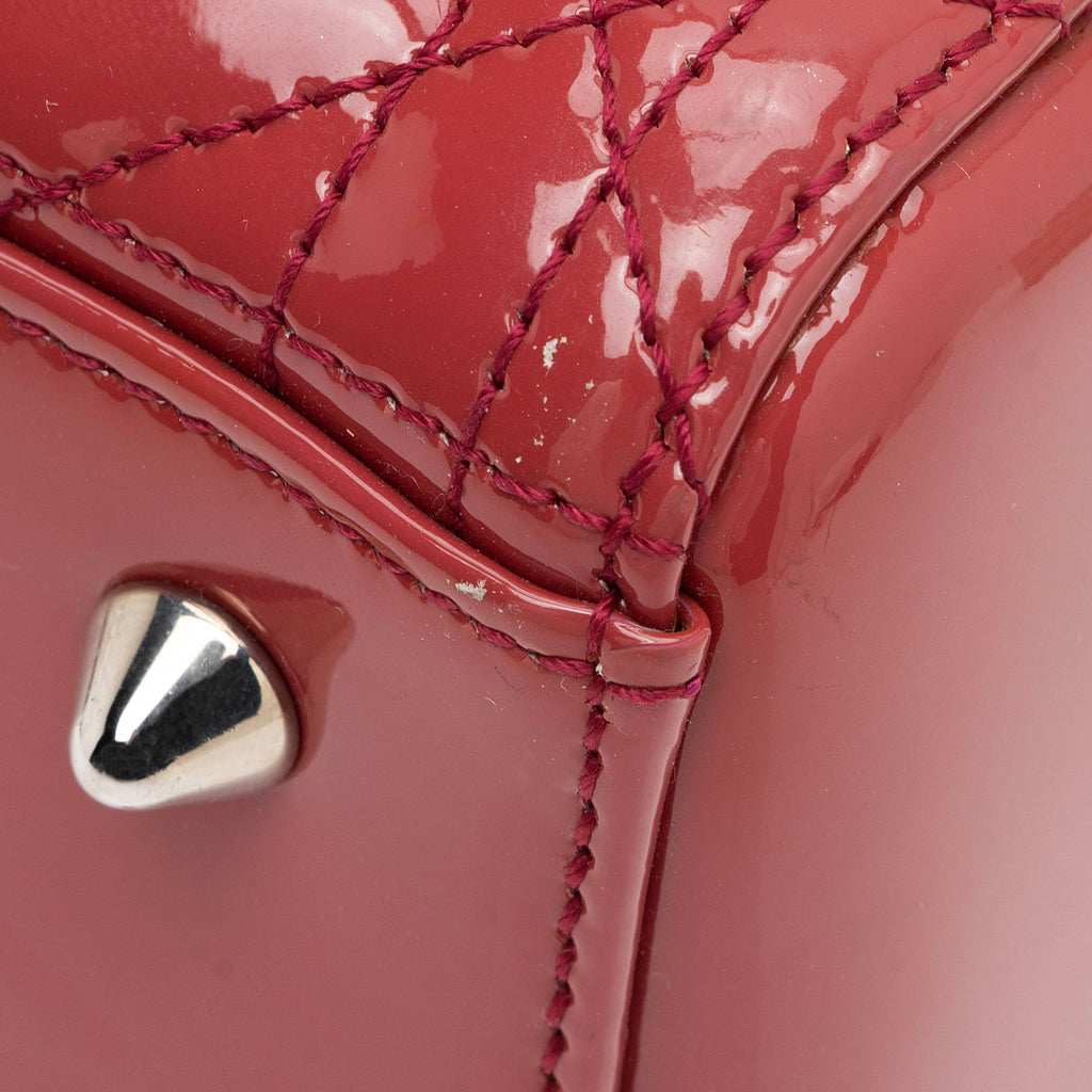 Dior Patent Leather Lady Dior Medium Tote (SHF-9SFjWH)