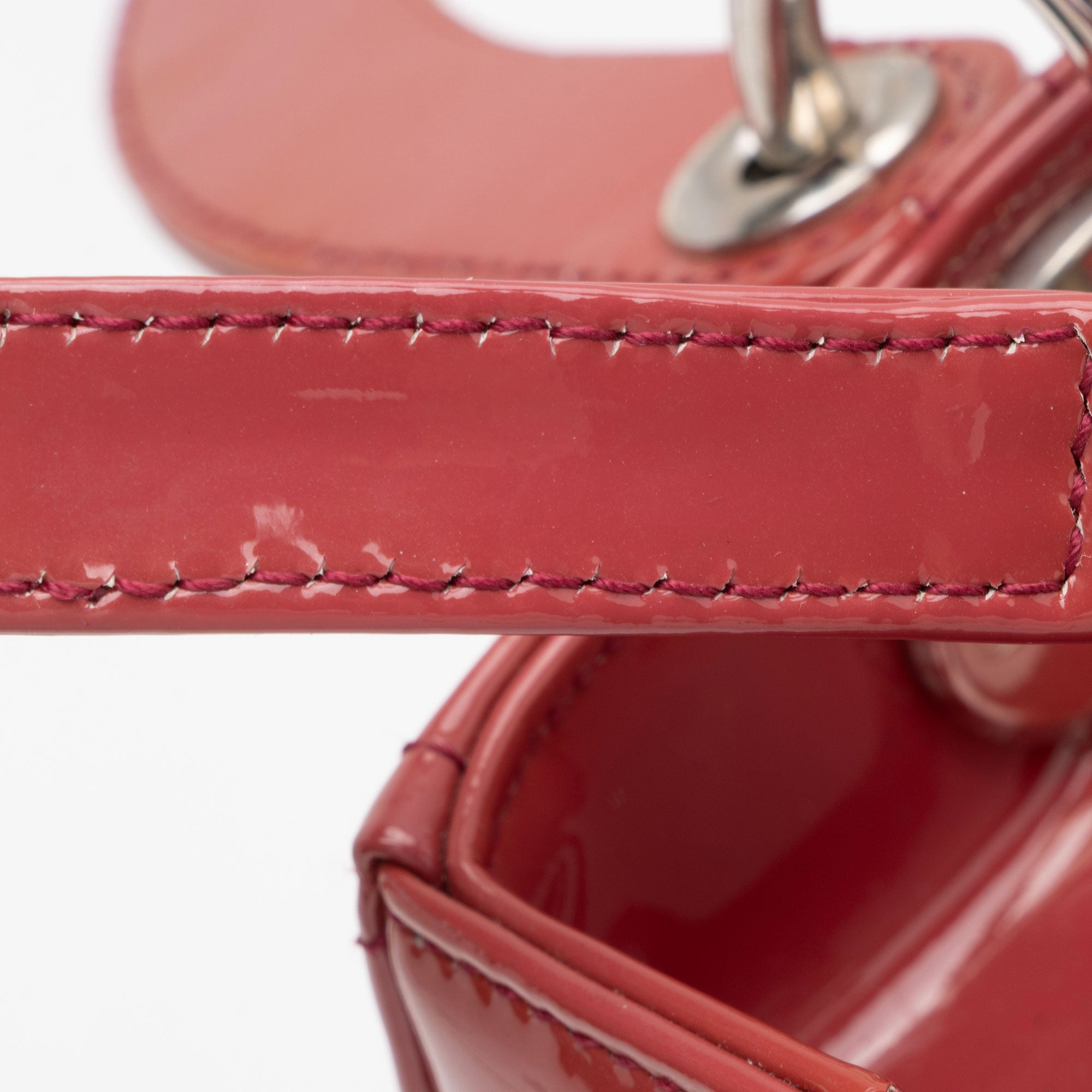 Dior Patent Leather Lady Dior Medium Tote (SHF-9SFjWH)