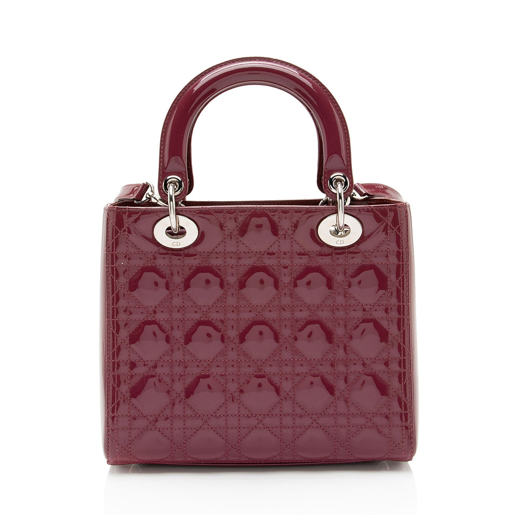 Dior Patent Leather Lady Dior Medium Tote (SHF-Tr4vgf)