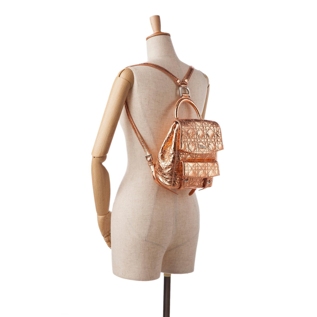 Dior Small Metallic Cannage Stardust Backpack (SHG-Ep0Yhg)