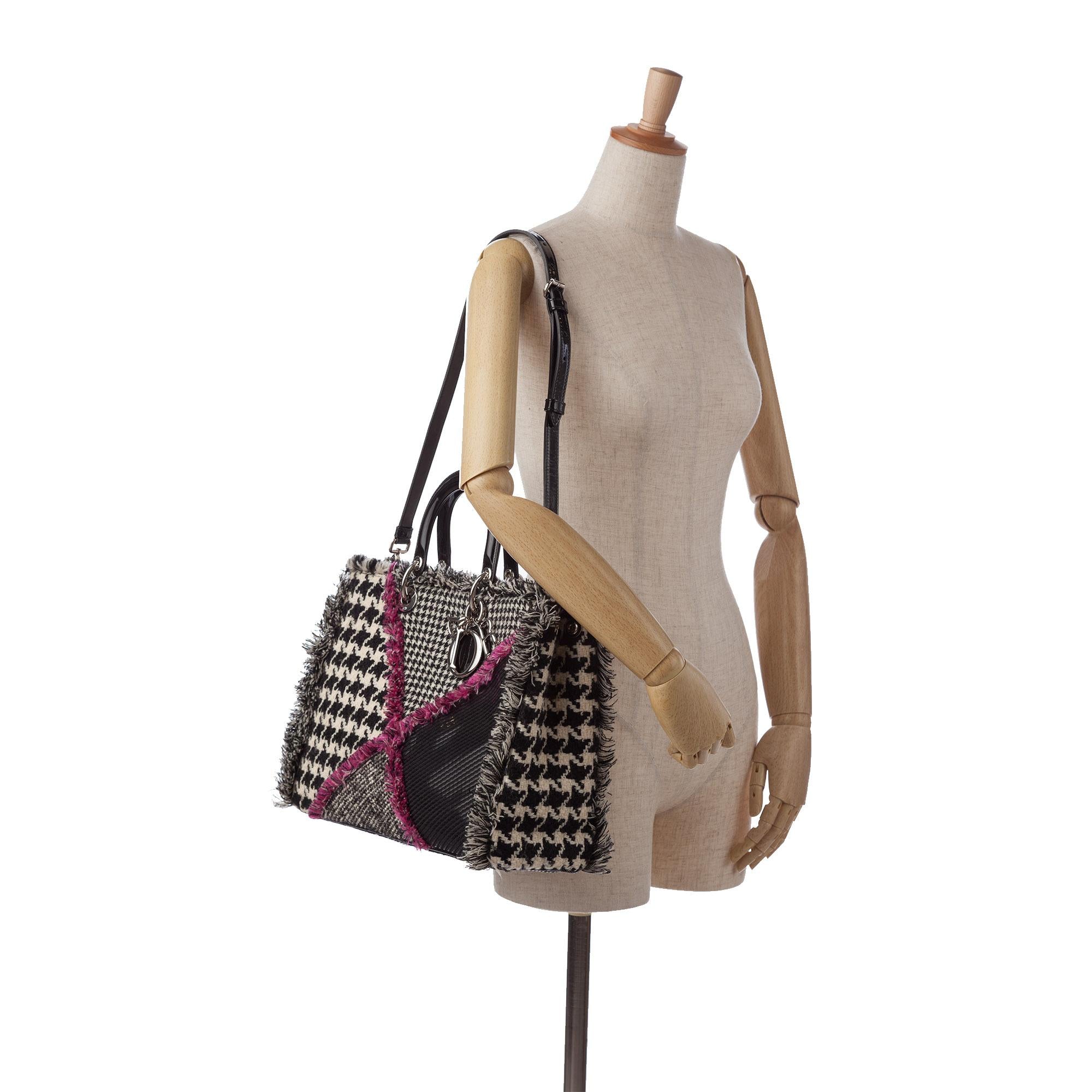 Dior Tweed Diorissimo Houndstooth Satchel (SHG-nLSAIp)
