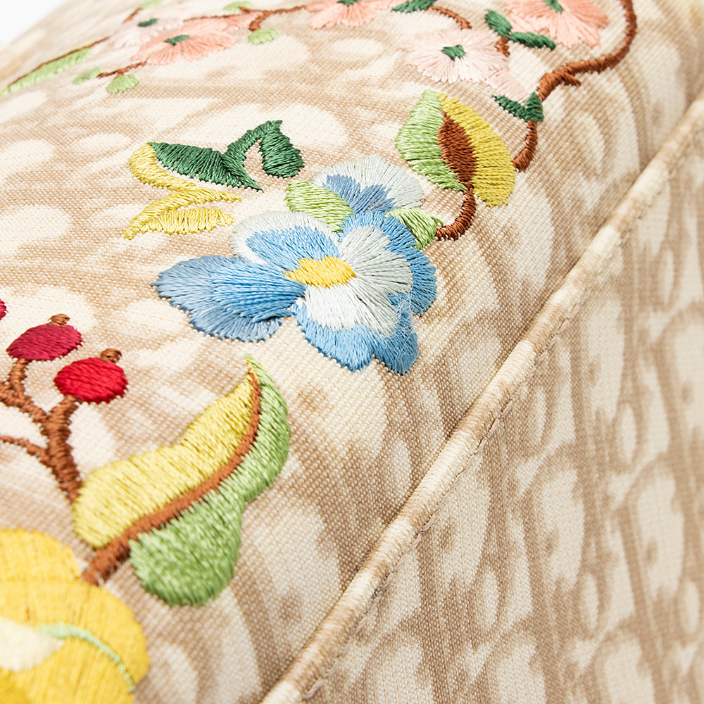 Dior Vintage Embroidered Flowers Satchel (SHF-18817)