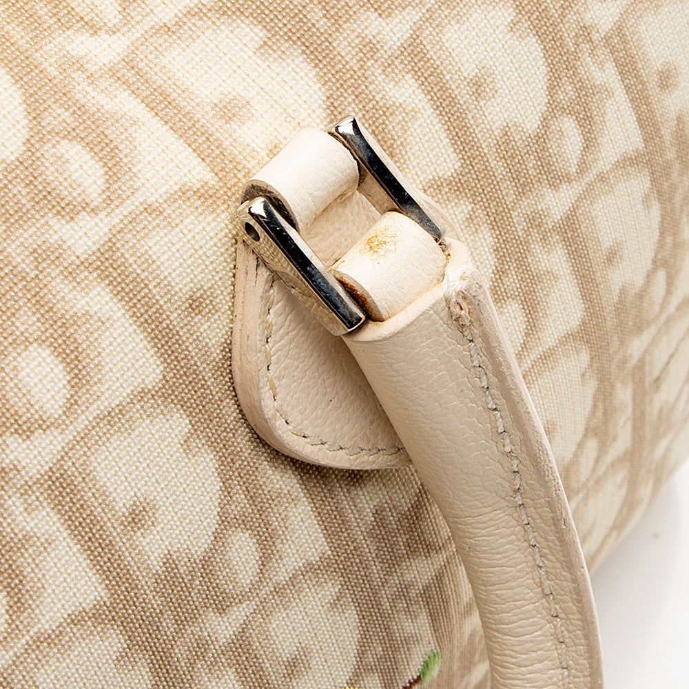 Dior Vintage Embroidered Flowers Satchel (SHF-18817)
