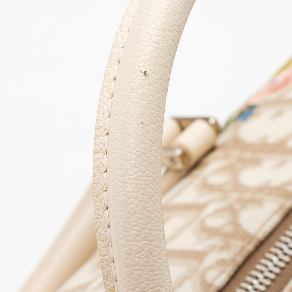 Dior Vintage Embroidered Flowers Satchel (SHF-21051)
