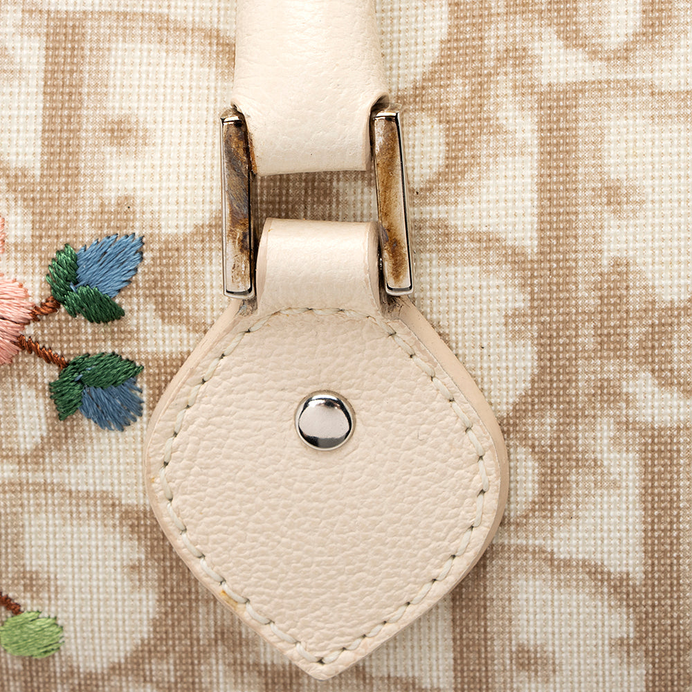 Dior Vintage Embroidered Flowers Satchel (SHF-21051)