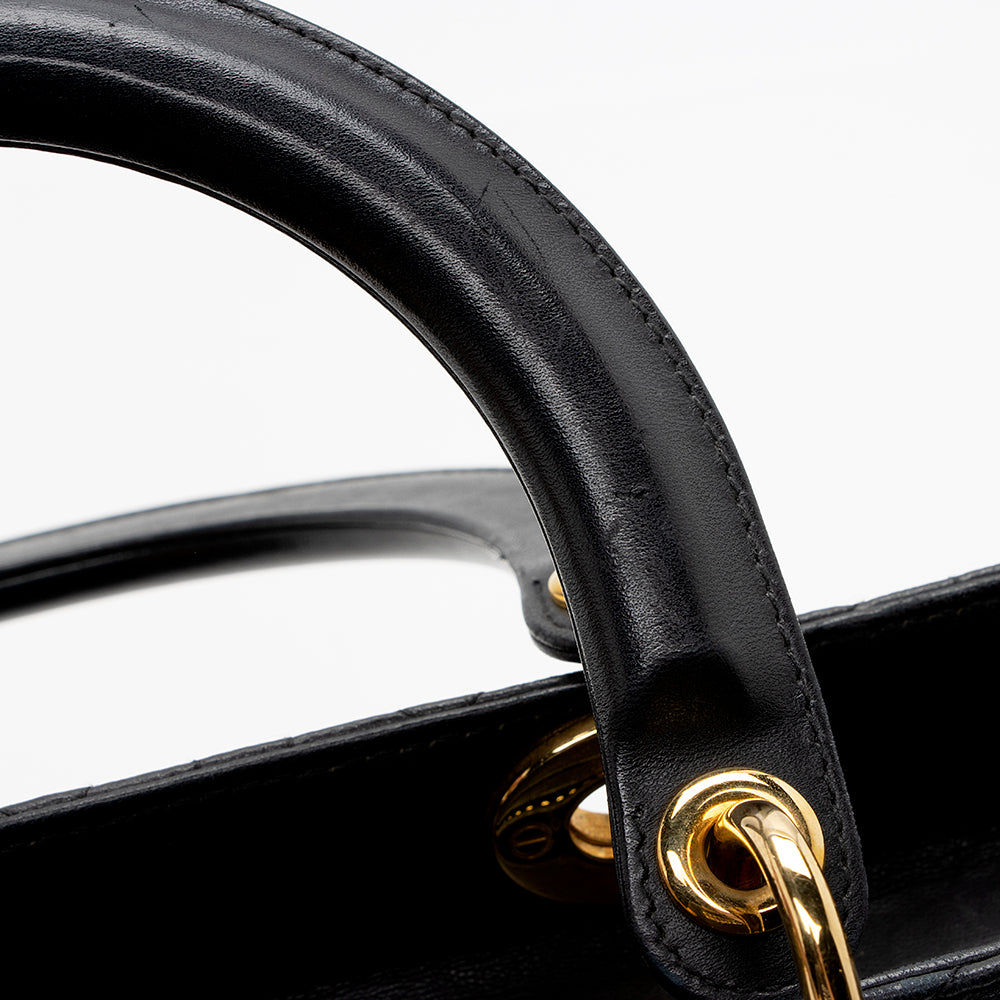 Dior Vintage Lambskin Lady Dior Large Tote (SHF-17064)