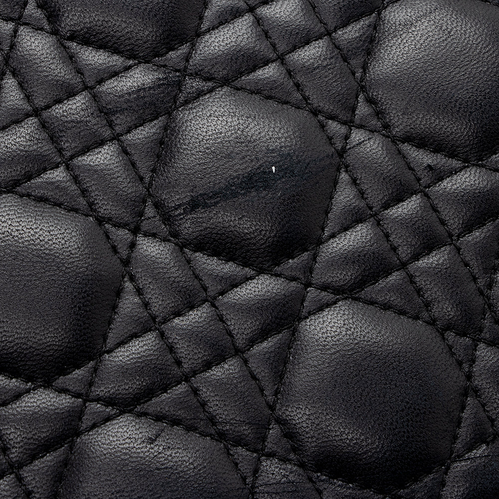 Dior Vintage Lambskin Lady Dior Large Tote (SHF-17064)