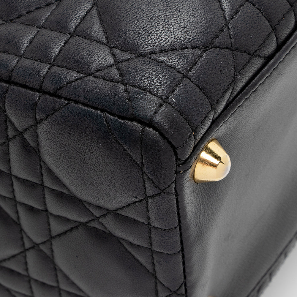 Dior Vintage Lambskin Lady Dior Large Tote (SHF-17064)