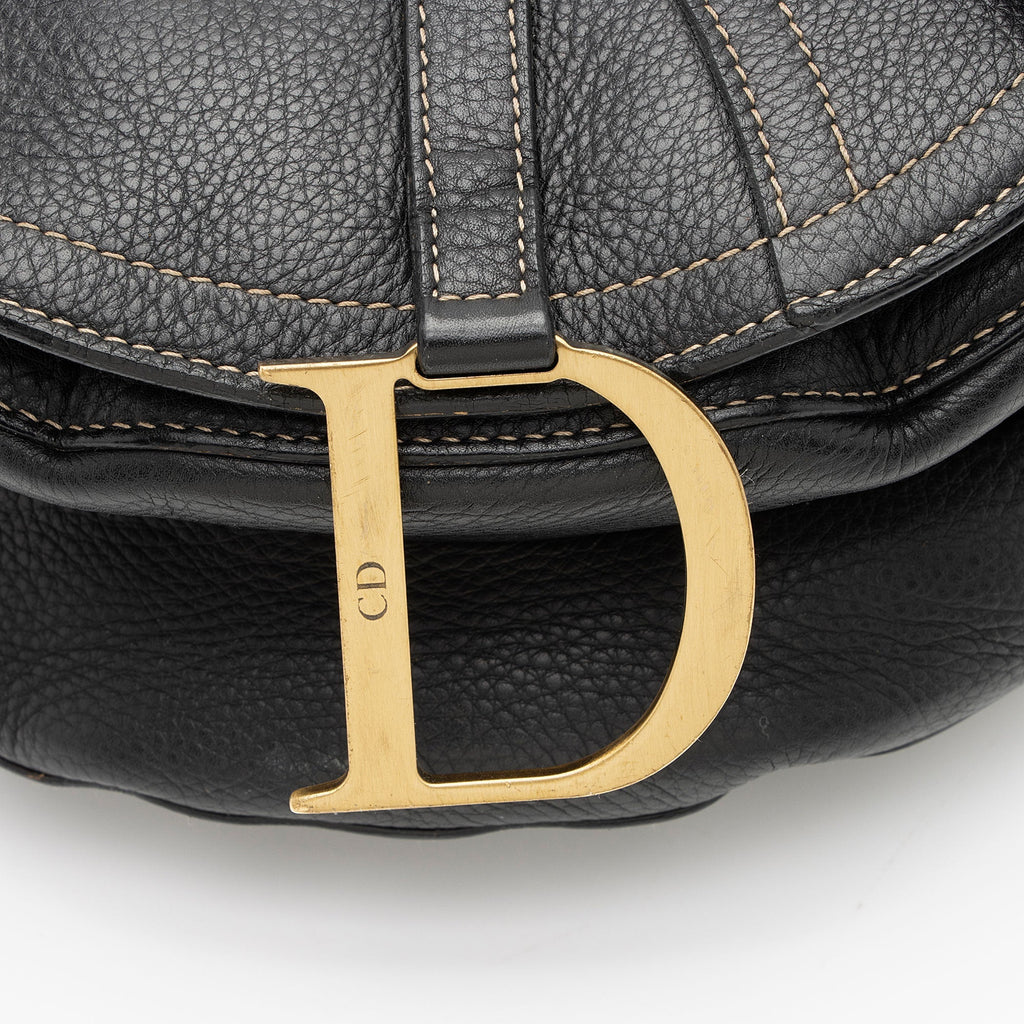 Dior Vintage Leather Baudrier Saddle Bag (SHF-uAI7sS)