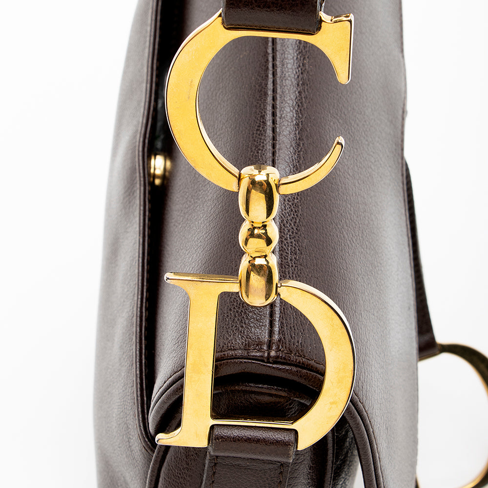 Dior Vintage Leather Saddle Bag (SHF-19036)