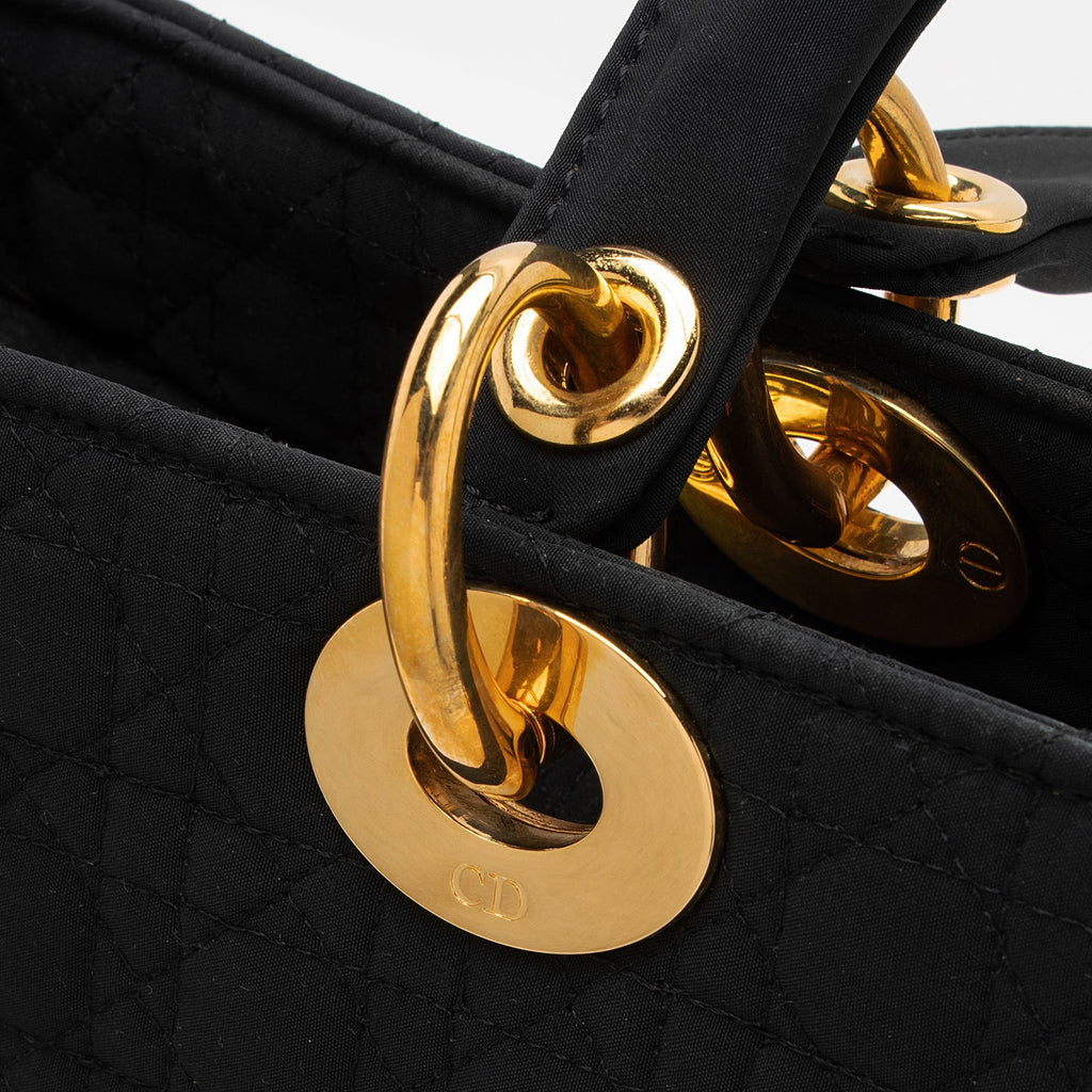 Dior Vintage Nylon Lady Dior Large Tote (SHF-1LRGGk)