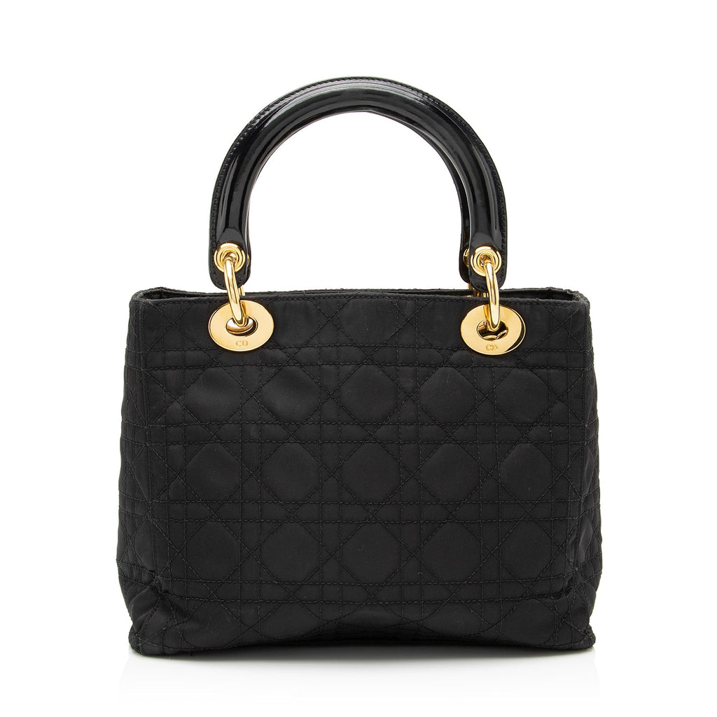 Dior Vintage Nylon Lady Dior Medium Tote (SHF-23881)