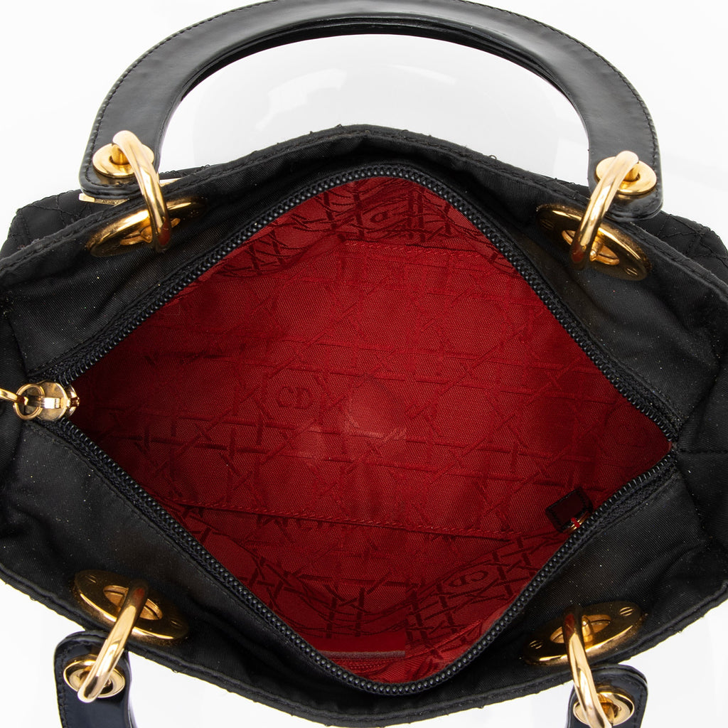 Dior Vintage Nylon Lady Dior Medium Tote (SHF-23881)