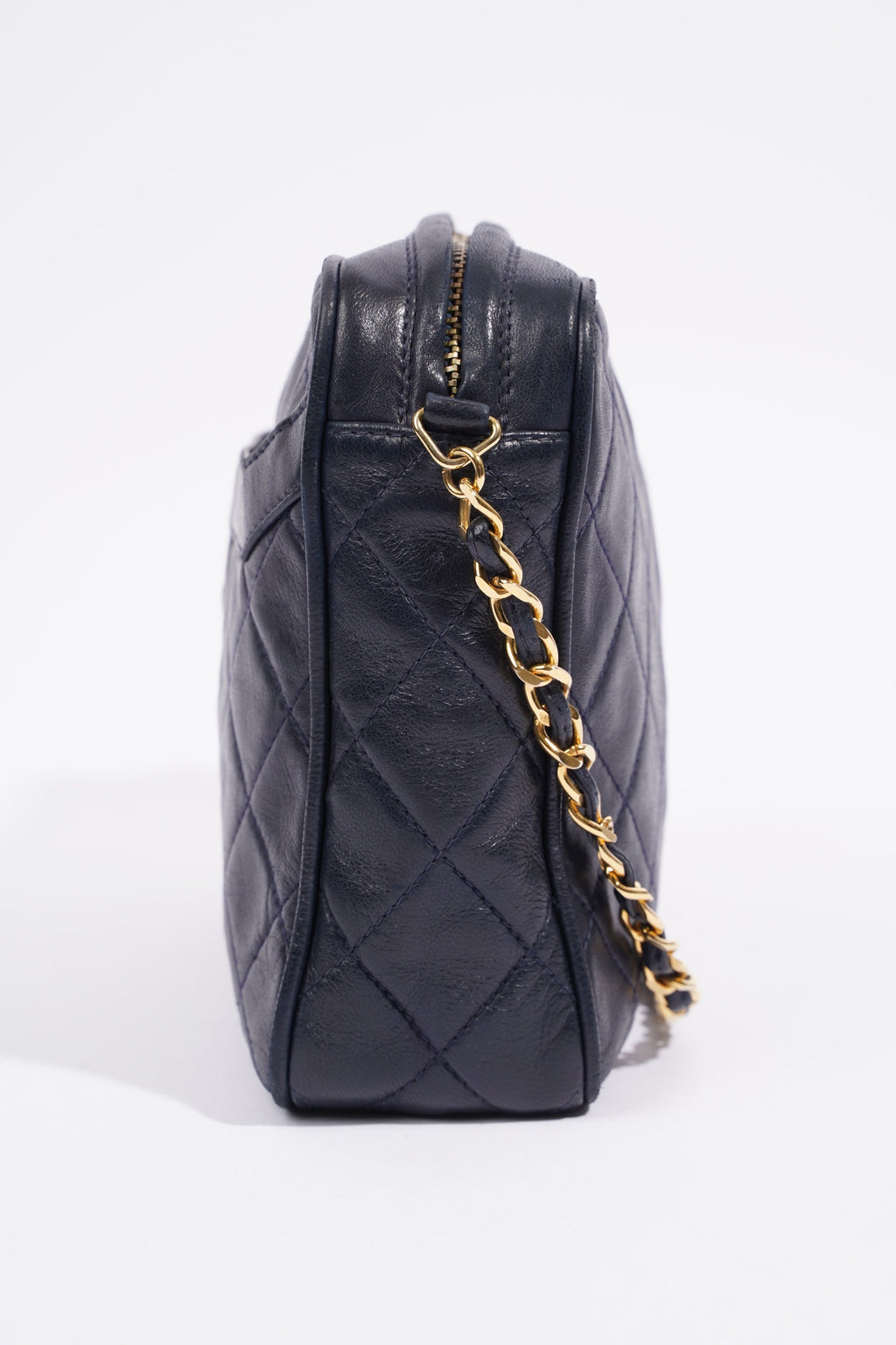 Chanel Camera Tassel Navy Lambskin Leather