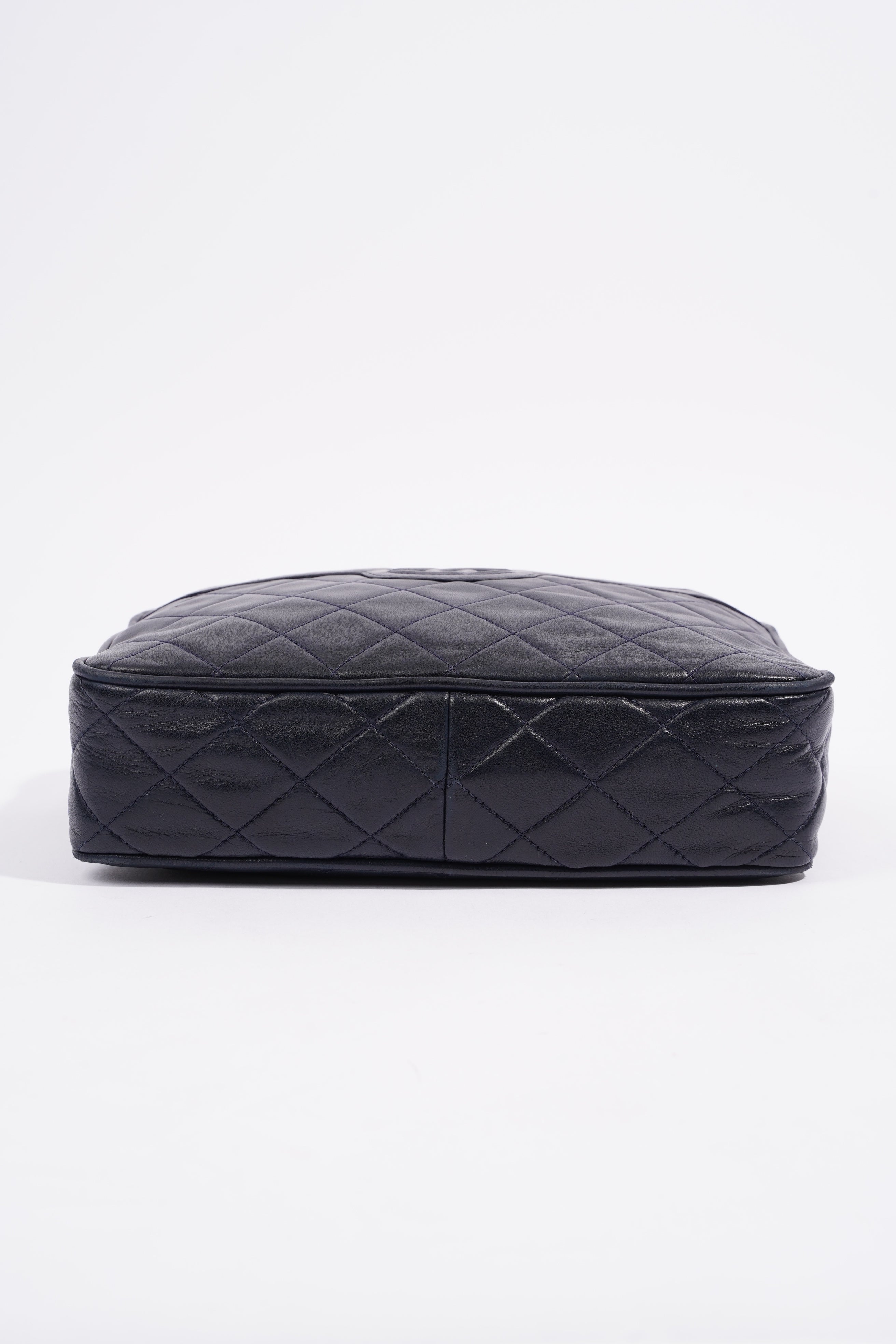 Chanel Camera Tassel Navy Lambskin Leather