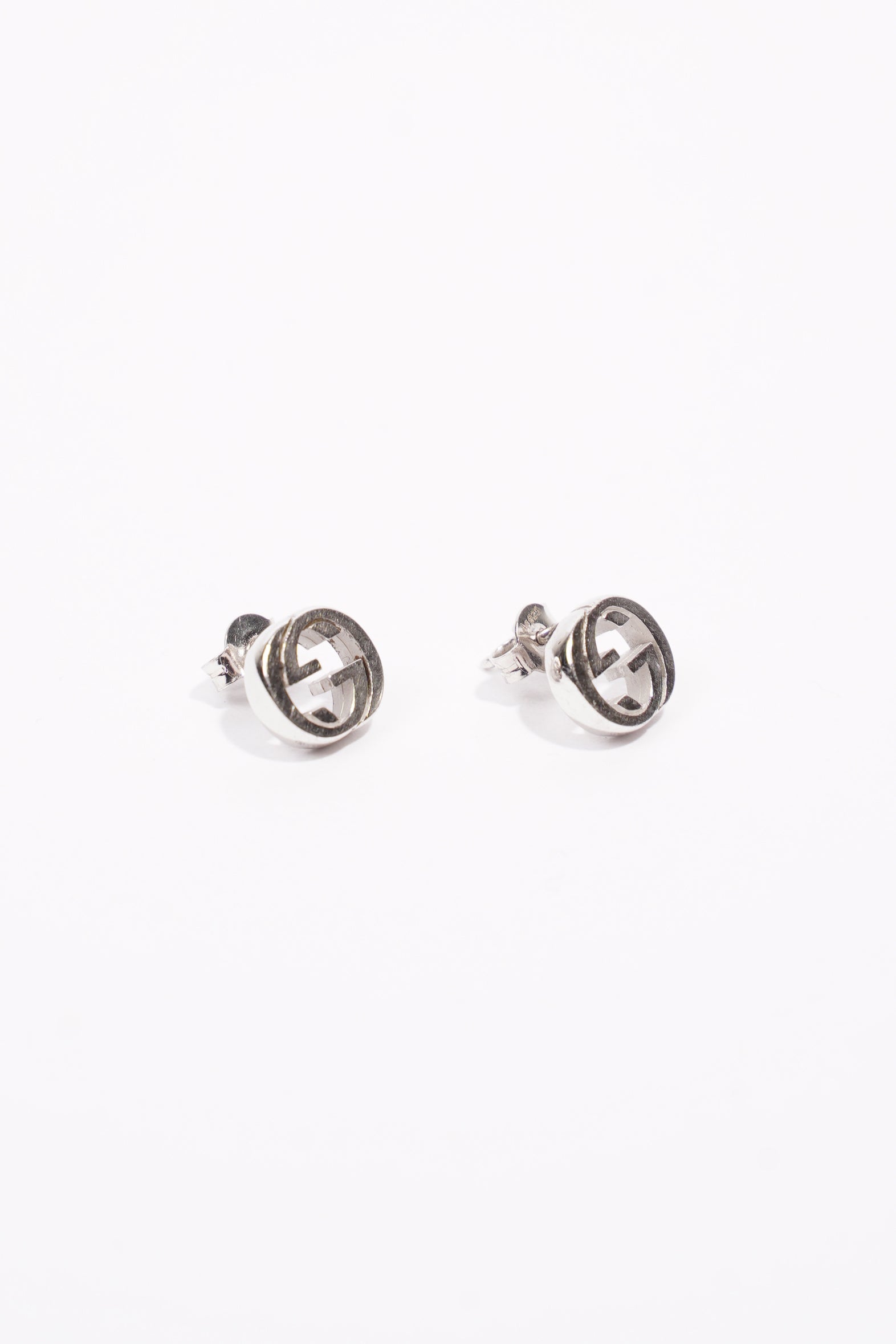 Gucci Interlocking G Earrings Silver Silver Sterling